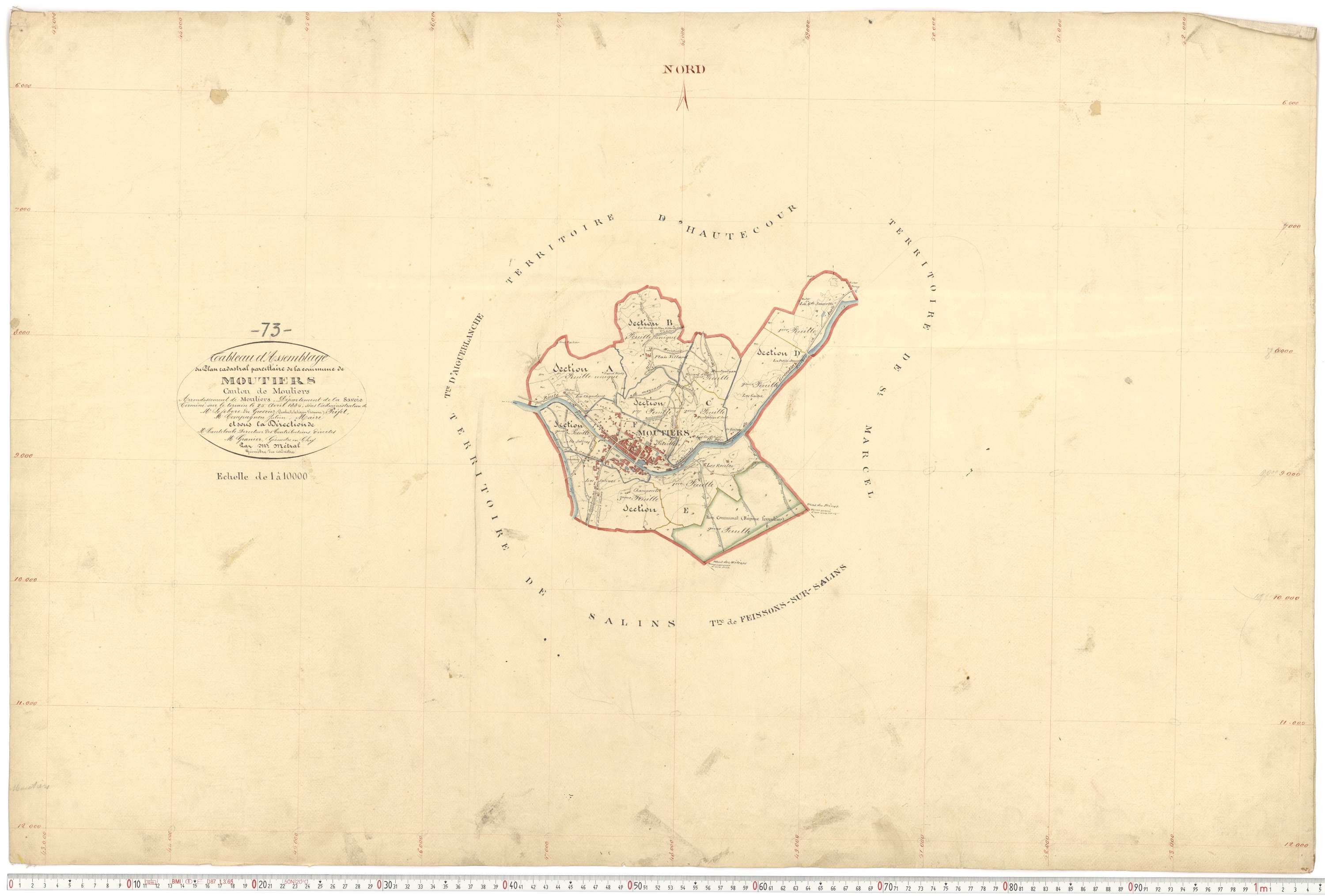 Moutiers - Plans cadastraux du premier cadastre français.