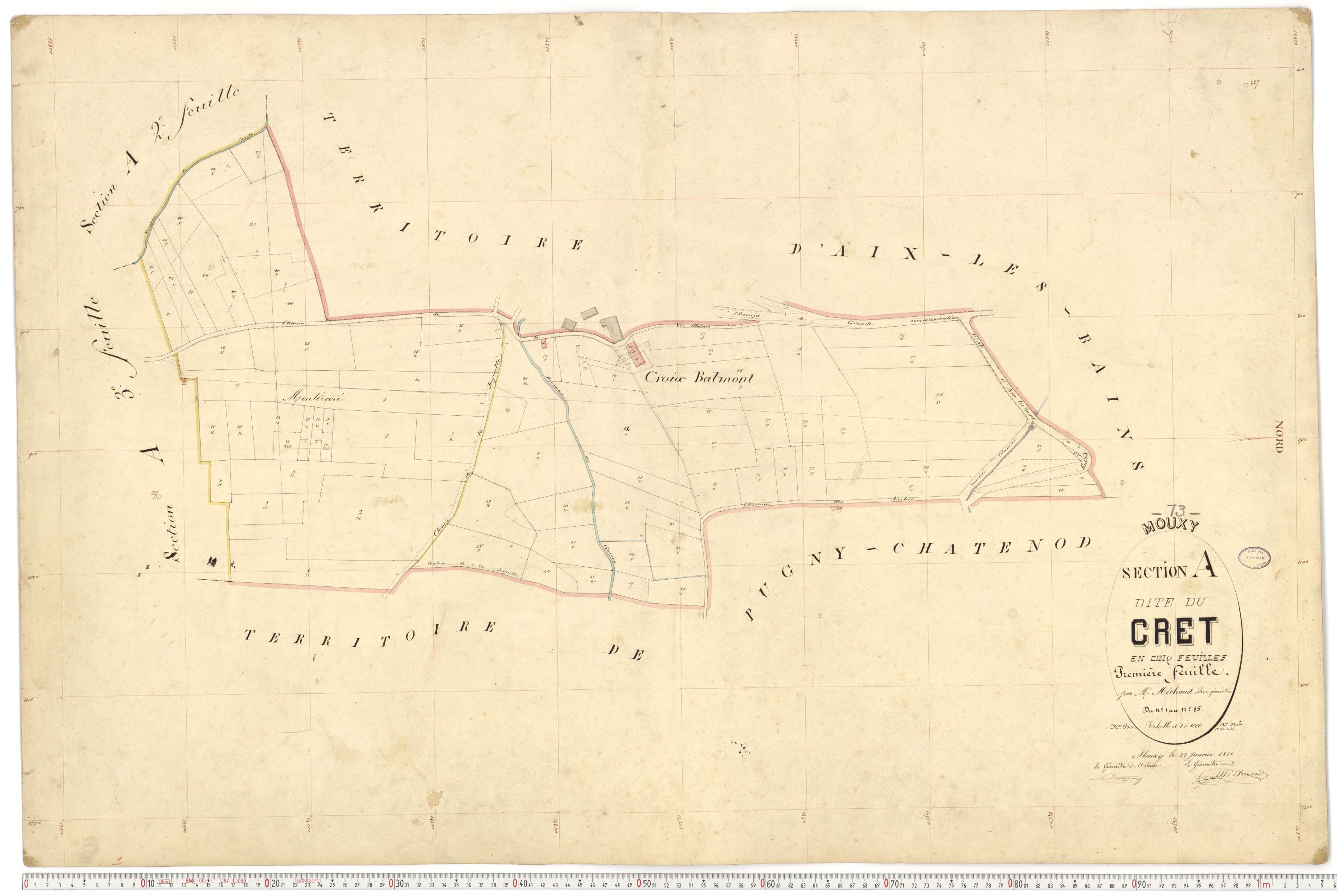 Mouxy - Plans cadastraux du premier cadastre français.