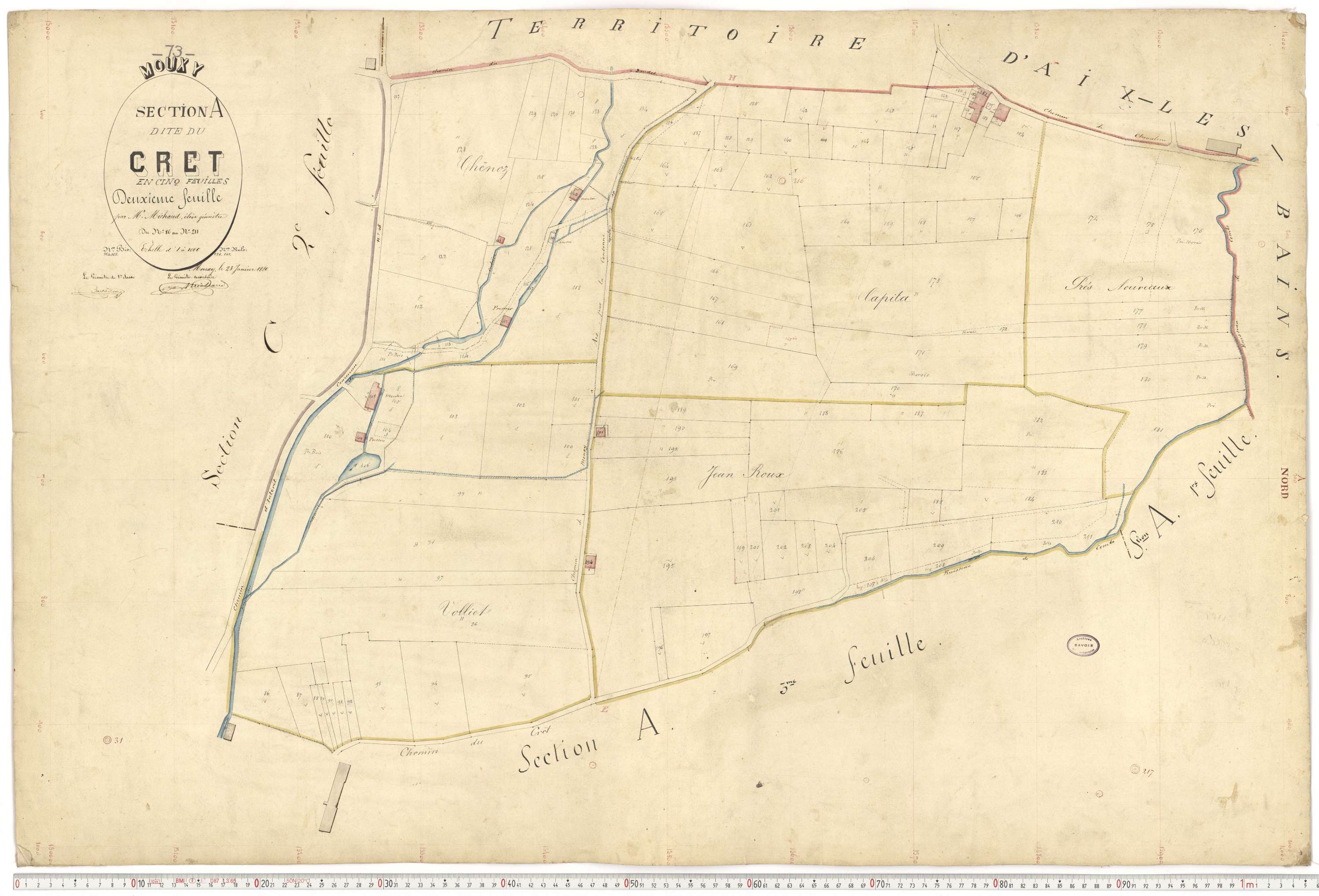 Mouxy - Plans cadastraux du premier cadastre français.