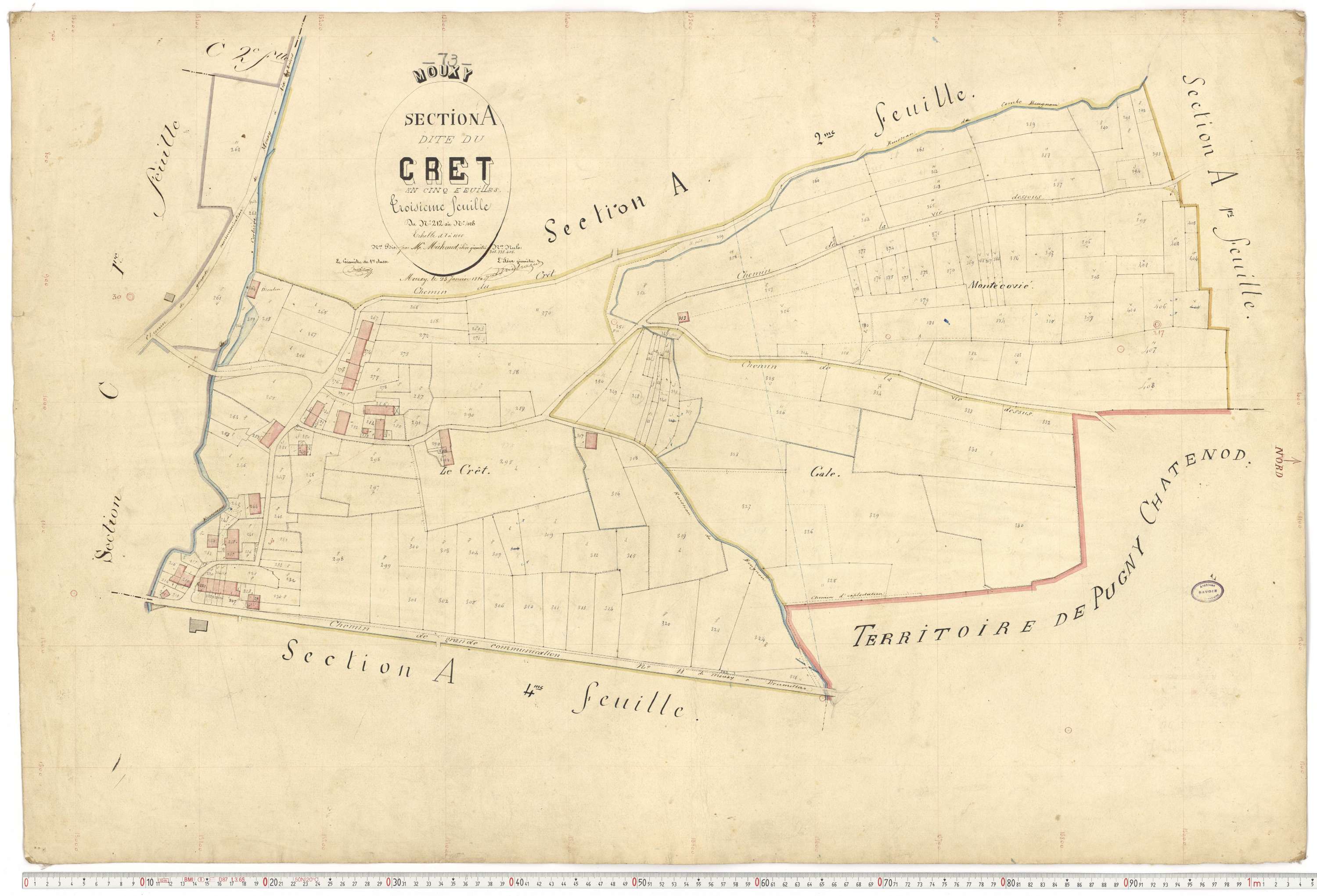 Mouxy - Plans cadastraux du premier cadastre français.