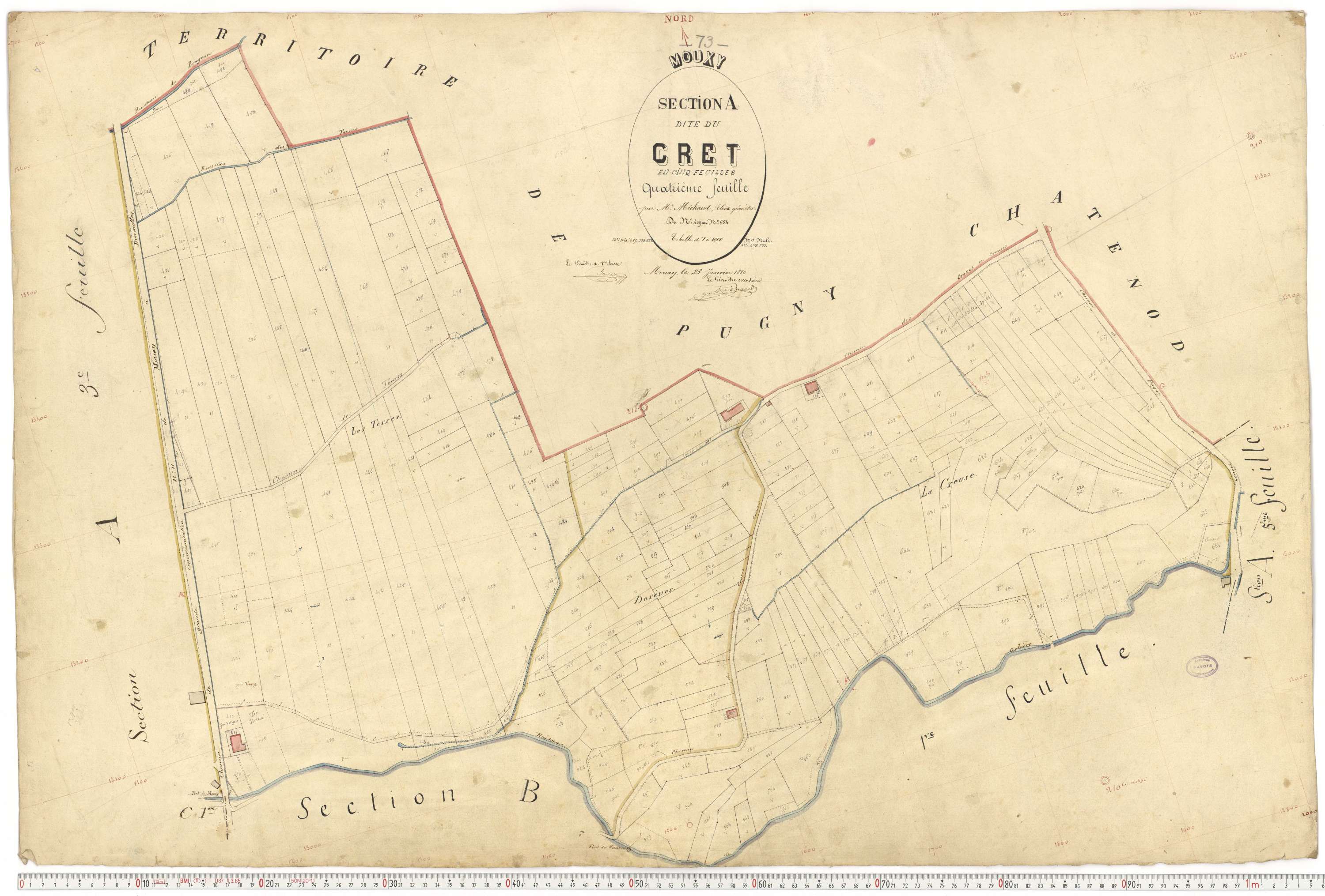 Mouxy - Plans cadastraux du premier cadastre français.