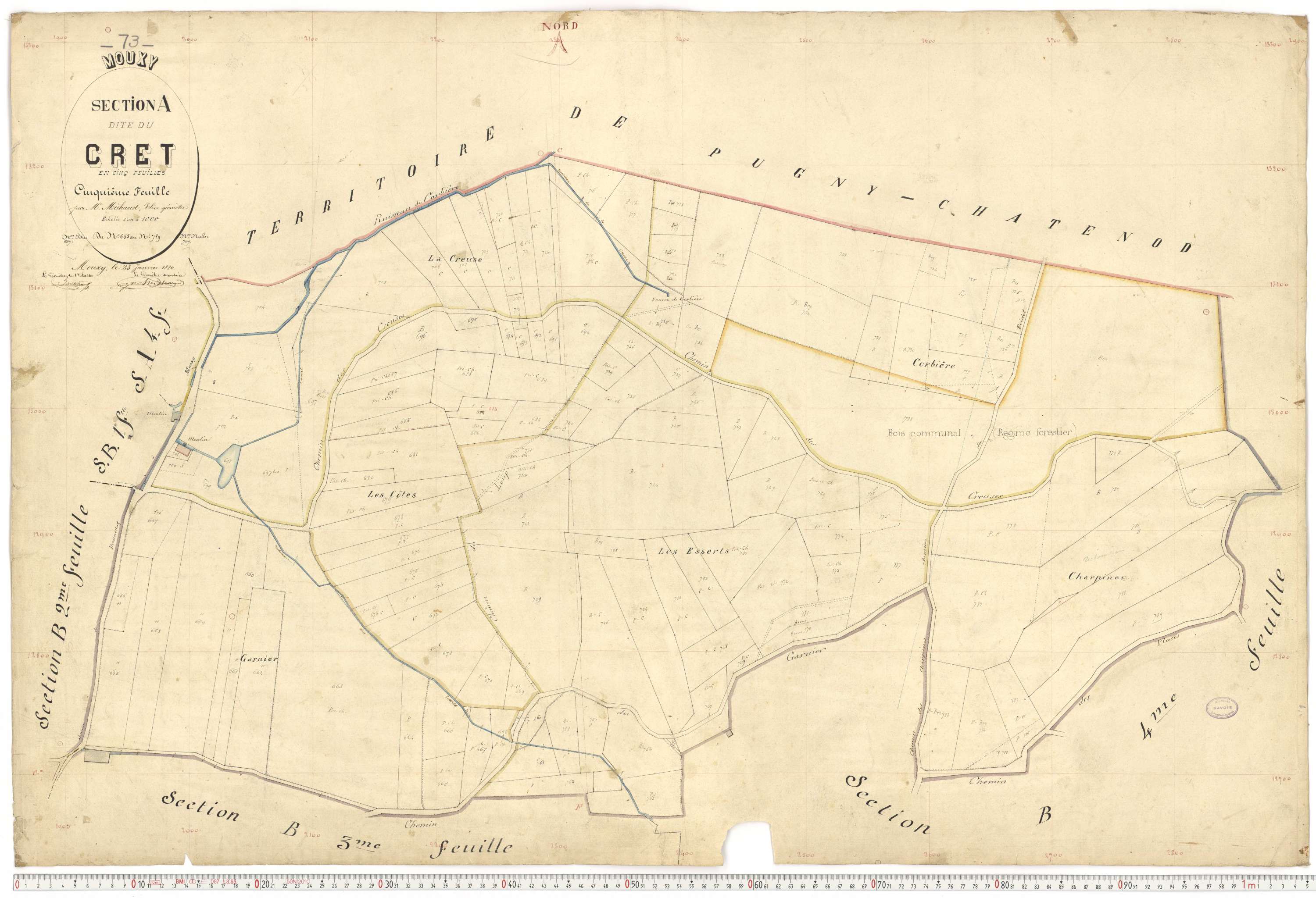 Mouxy - Plans cadastraux du premier cadastre français.