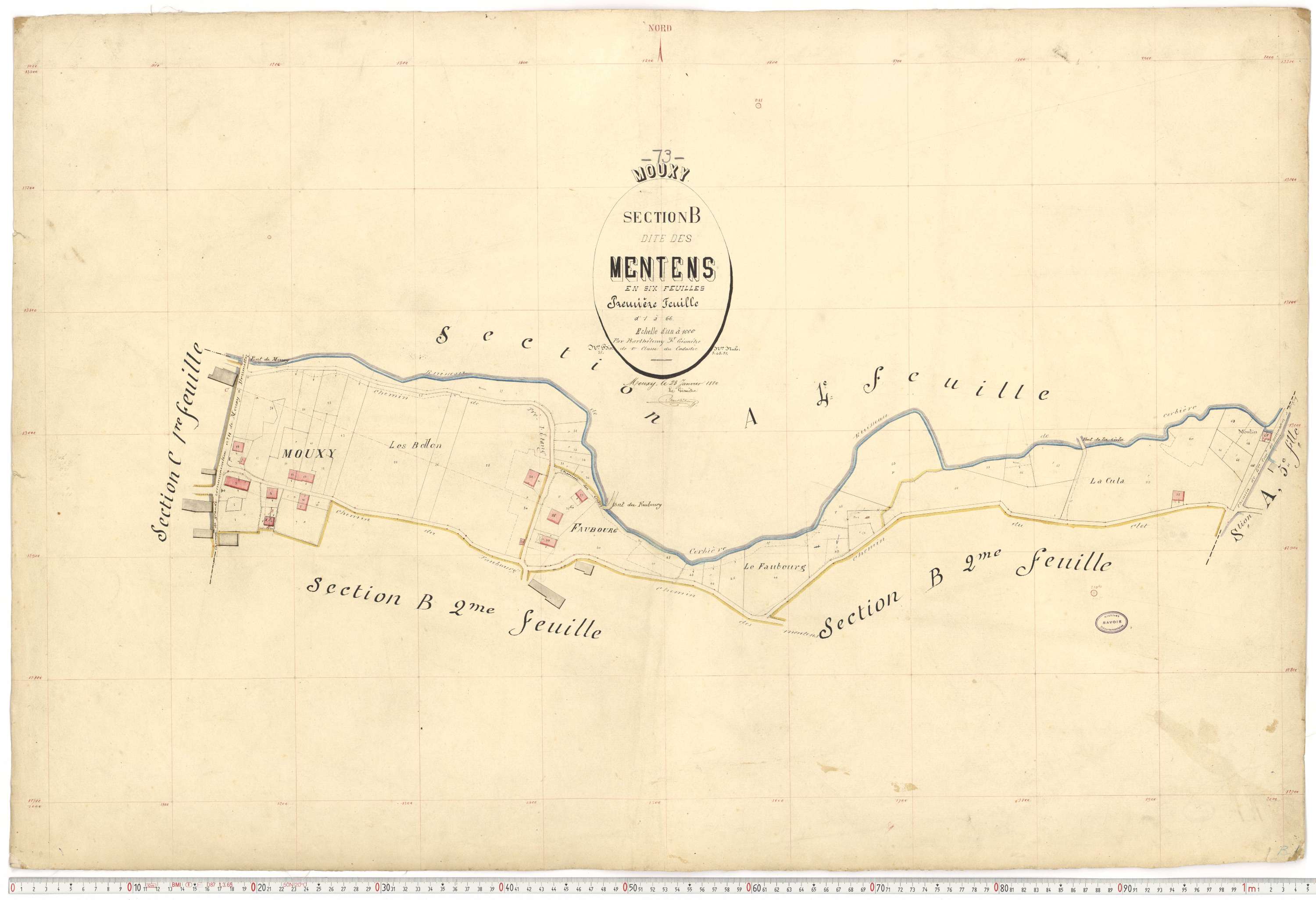 Mouxy - Plans cadastraux du premier cadastre français.