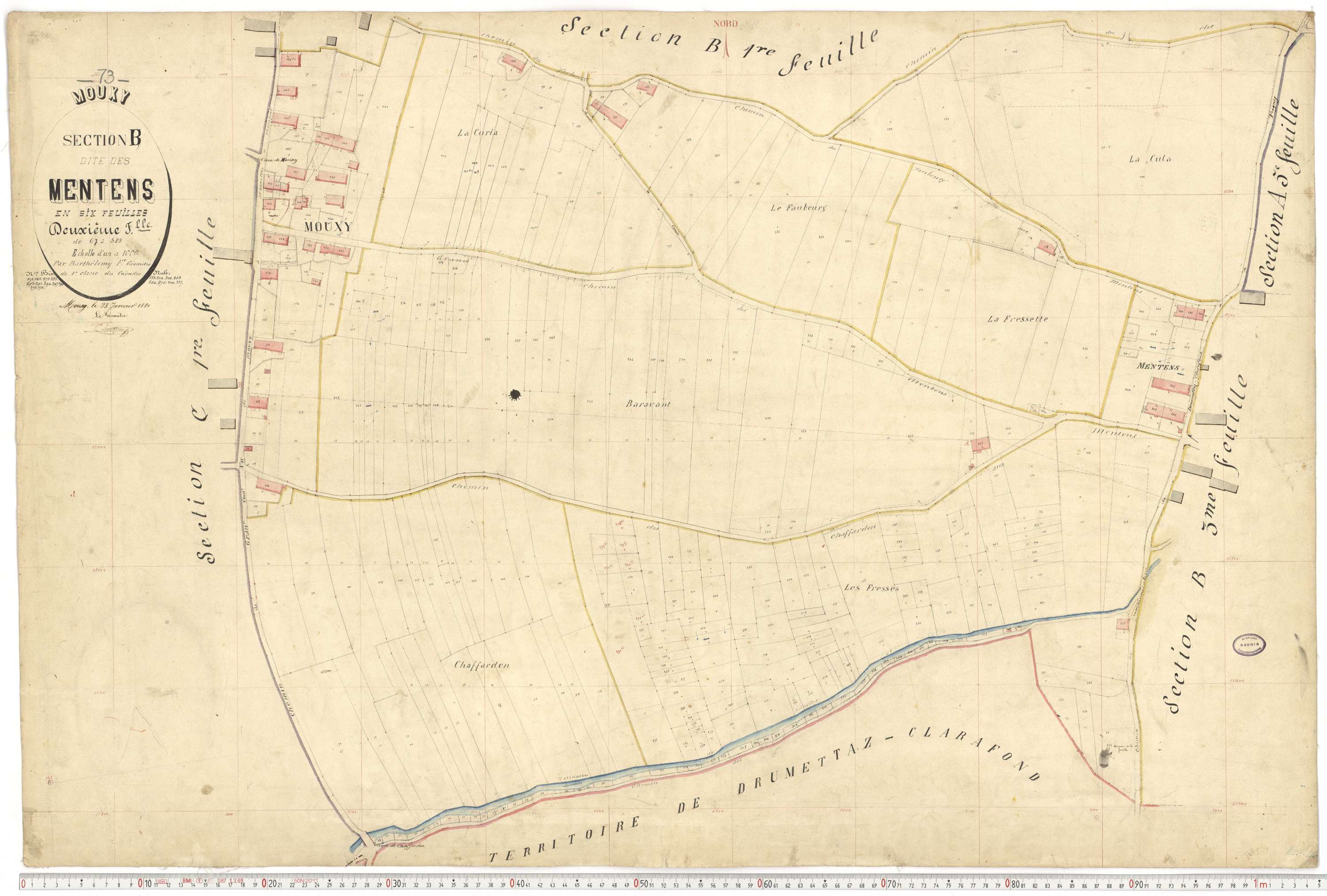 Mouxy - Plans cadastraux du premier cadastre français.