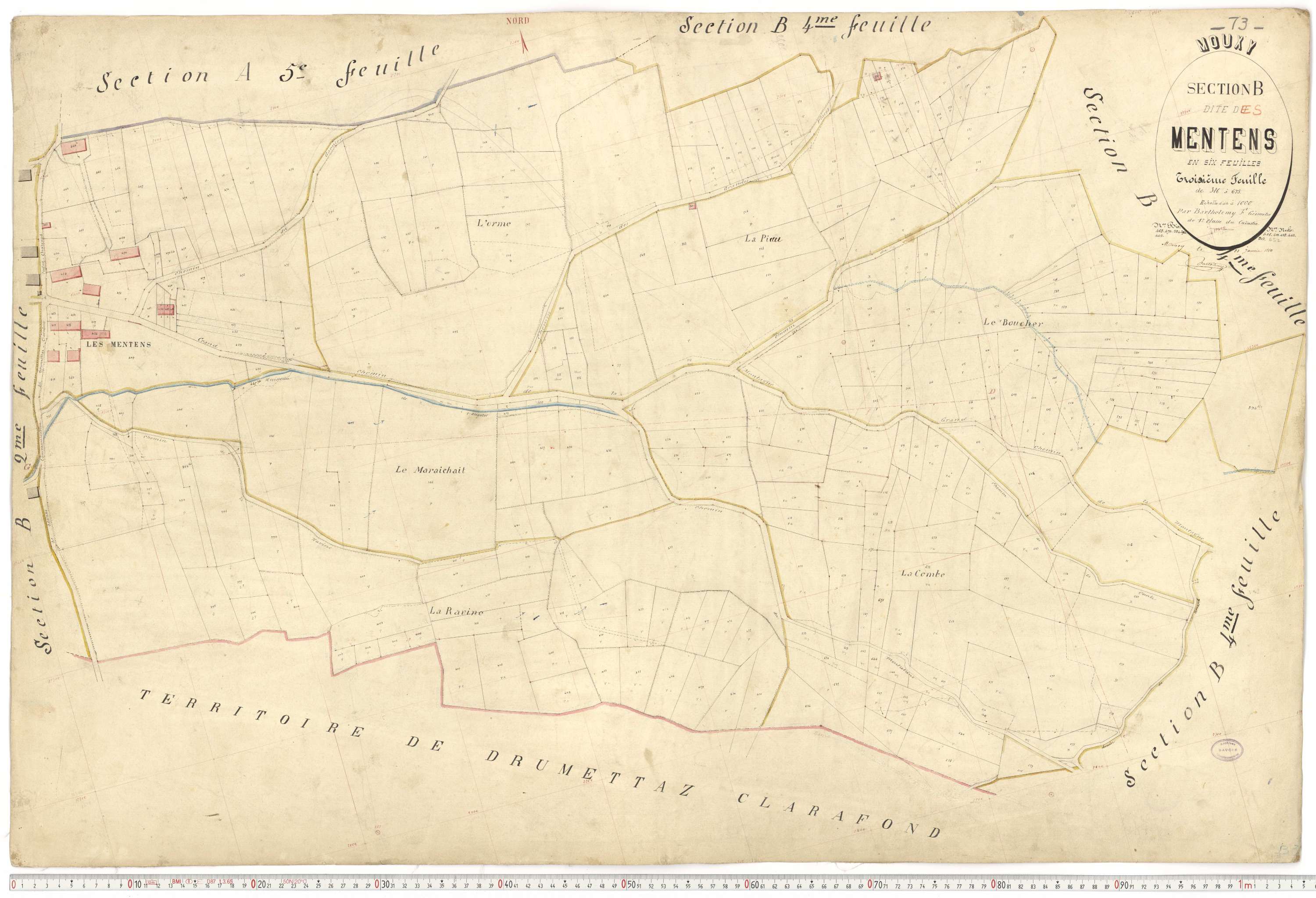 Mouxy - Plans cadastraux du premier cadastre français.