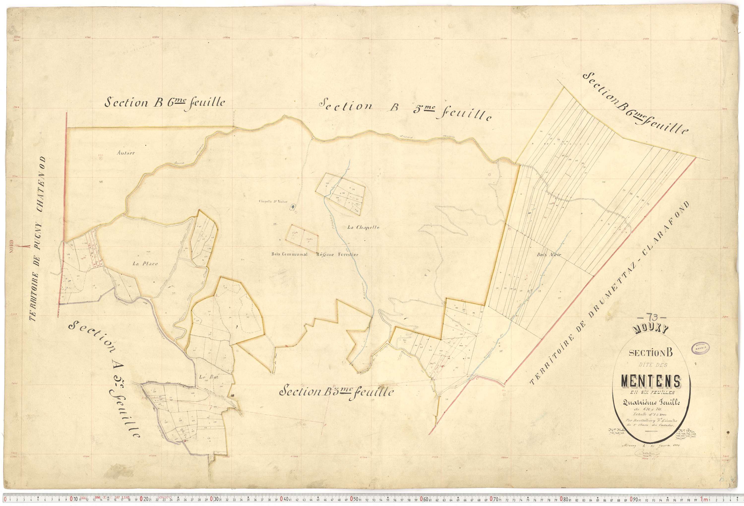 Mouxy - Plans cadastraux du premier cadastre français.