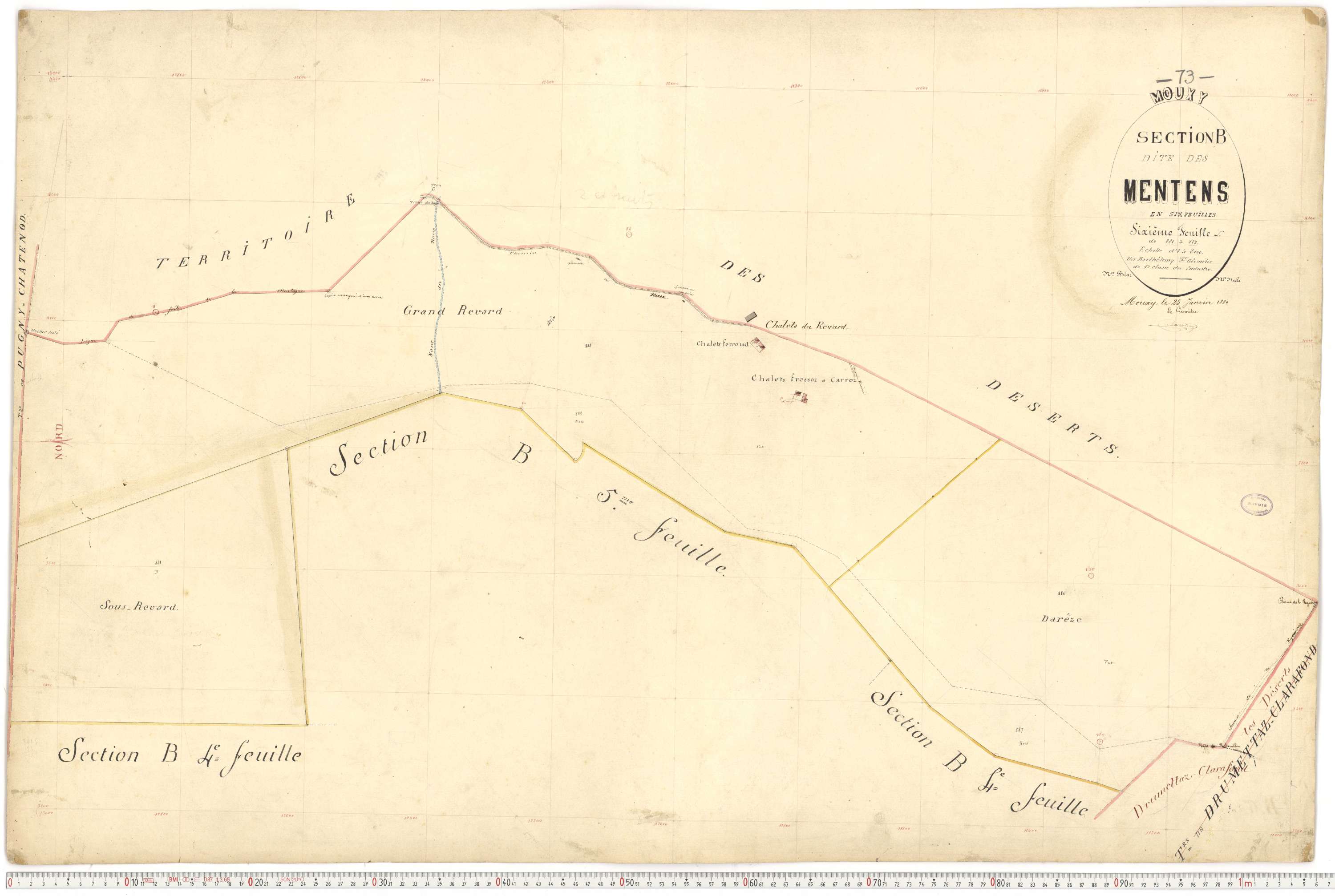 Mouxy - Plans cadastraux du premier cadastre français.