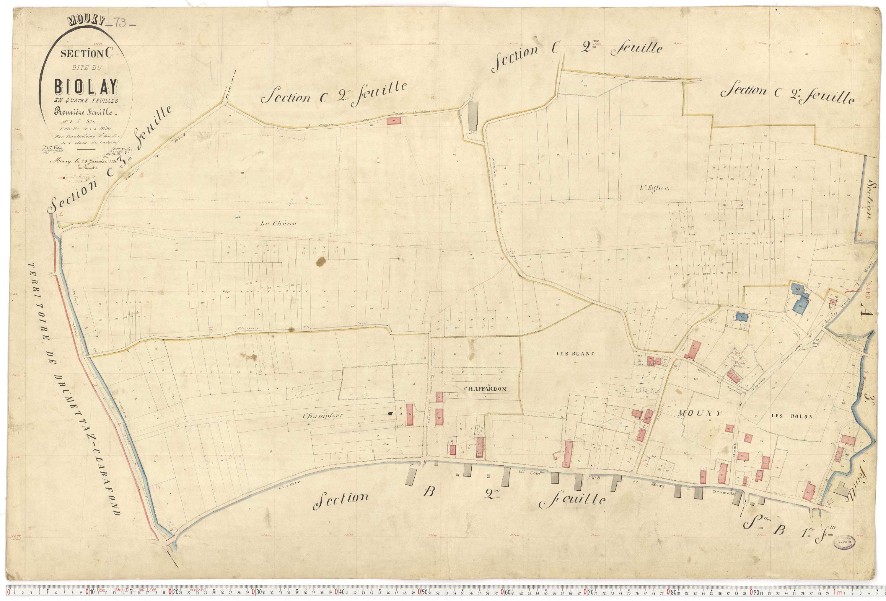 Mouxy - Plans cadastraux du premier cadastre français.