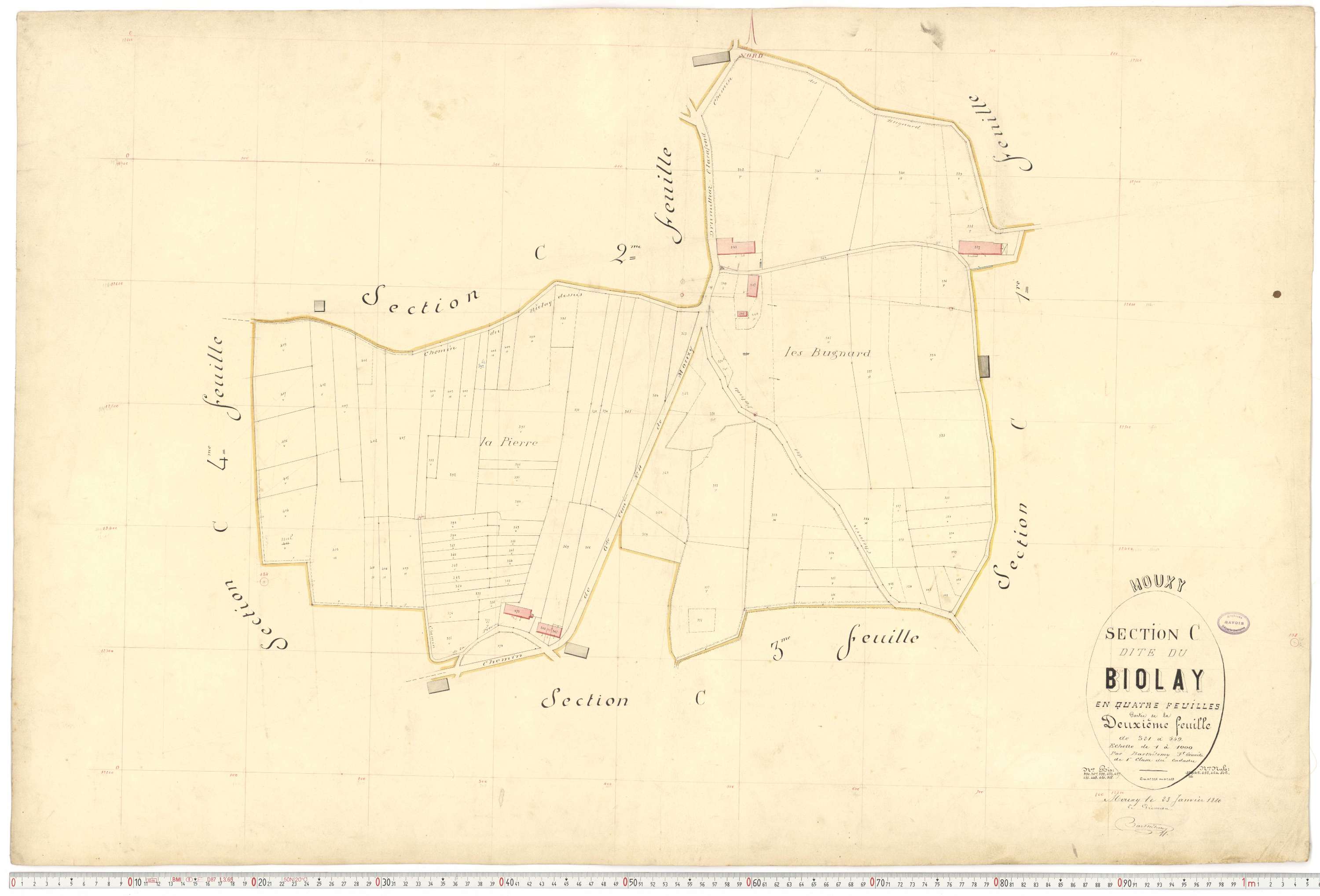 Mouxy - Plans cadastraux du premier cadastre français.