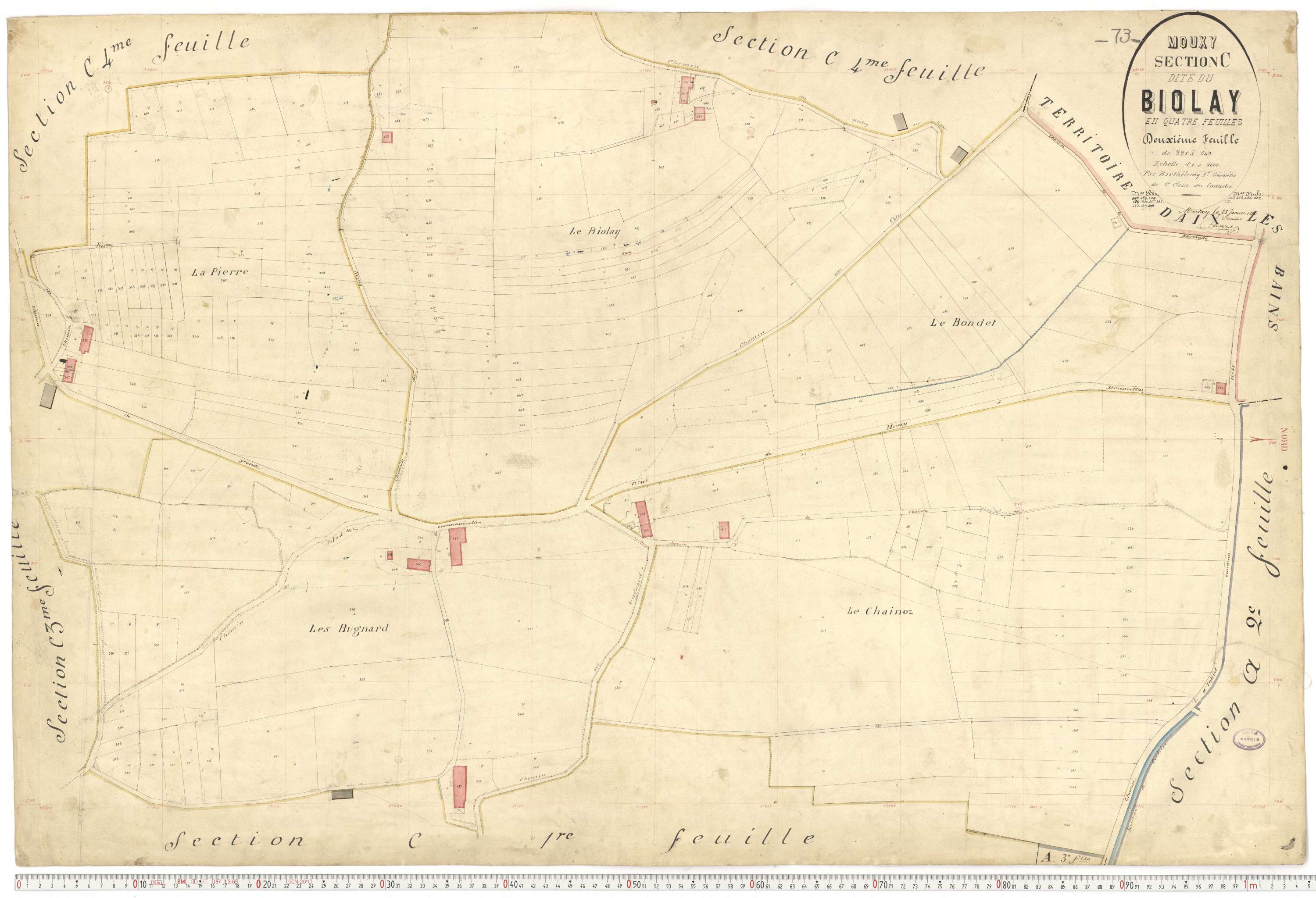 Mouxy - Plans cadastraux du premier cadastre français.
