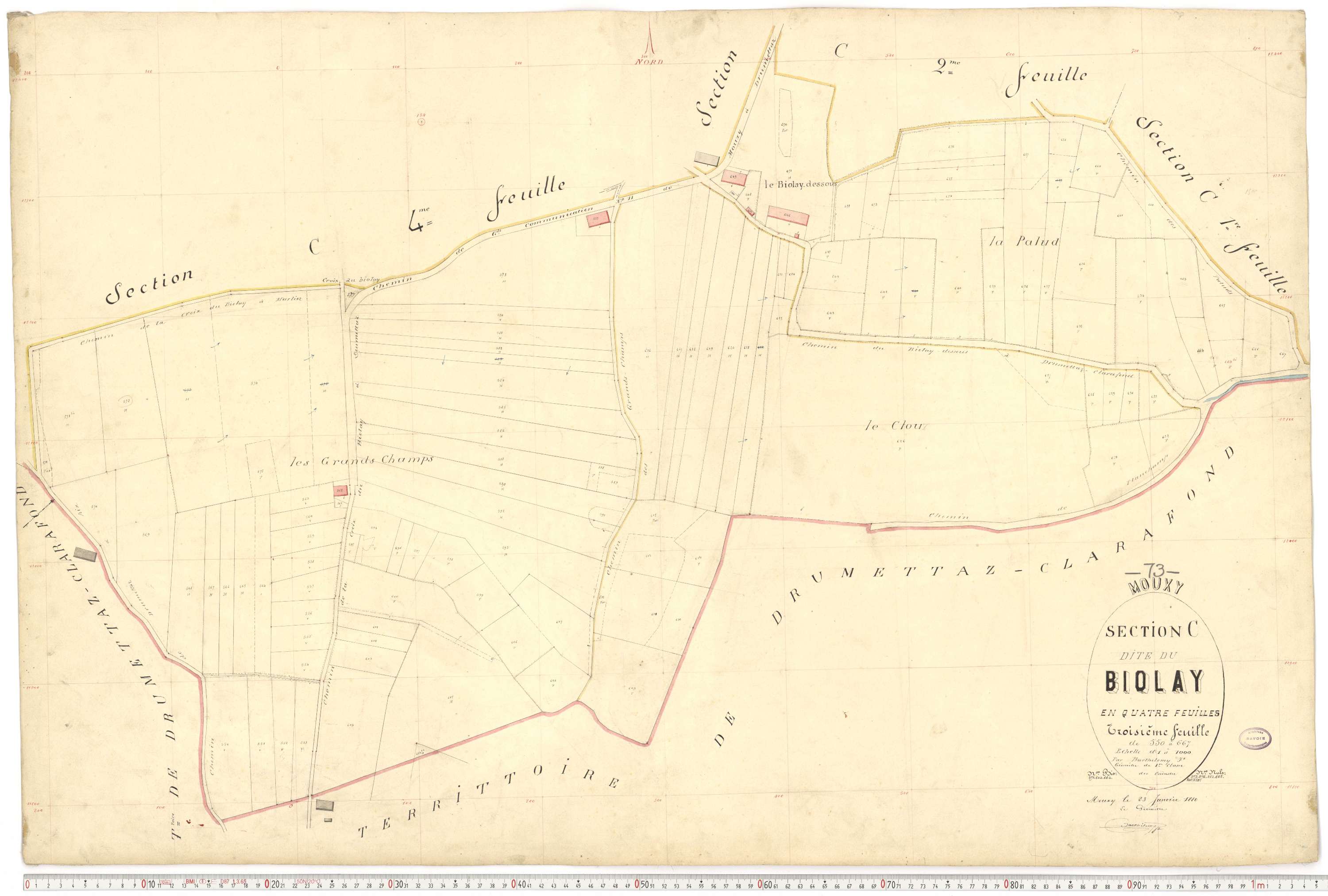 Mouxy - Plans cadastraux du premier cadastre français.