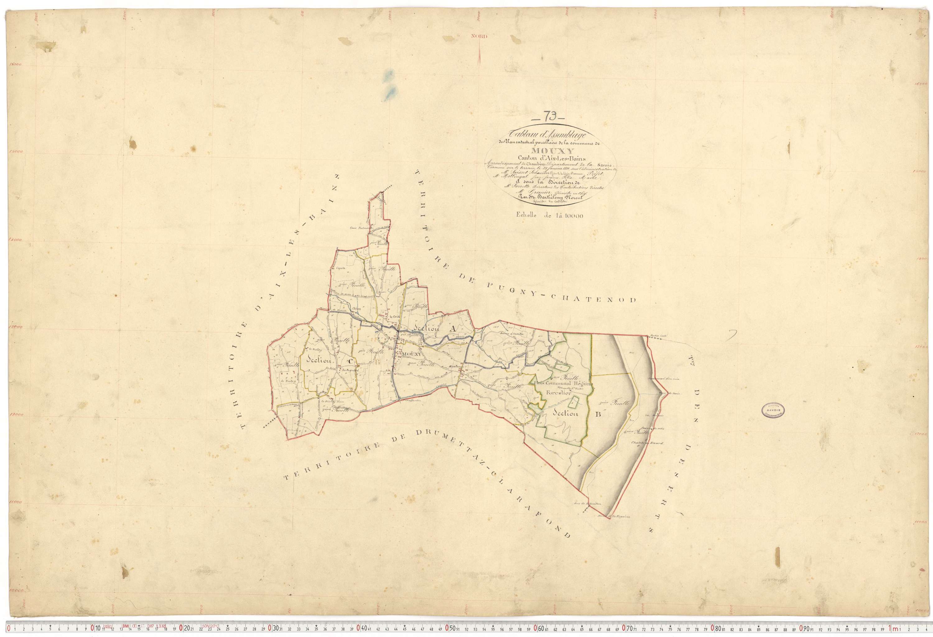 Mouxy - Plans cadastraux du premier cadastre français.