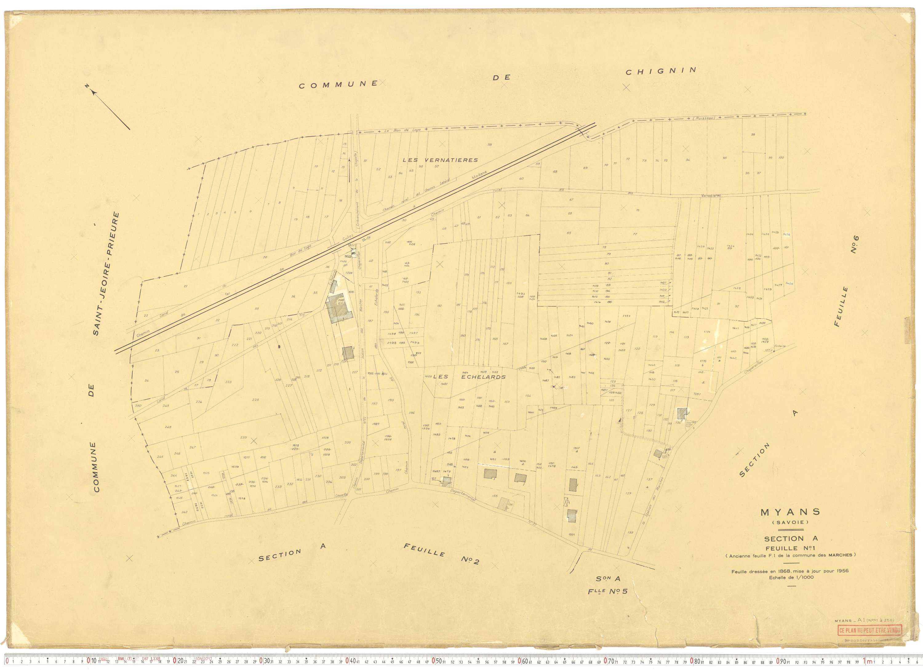 Myans - Cadastre rénové, version de travail (1956).