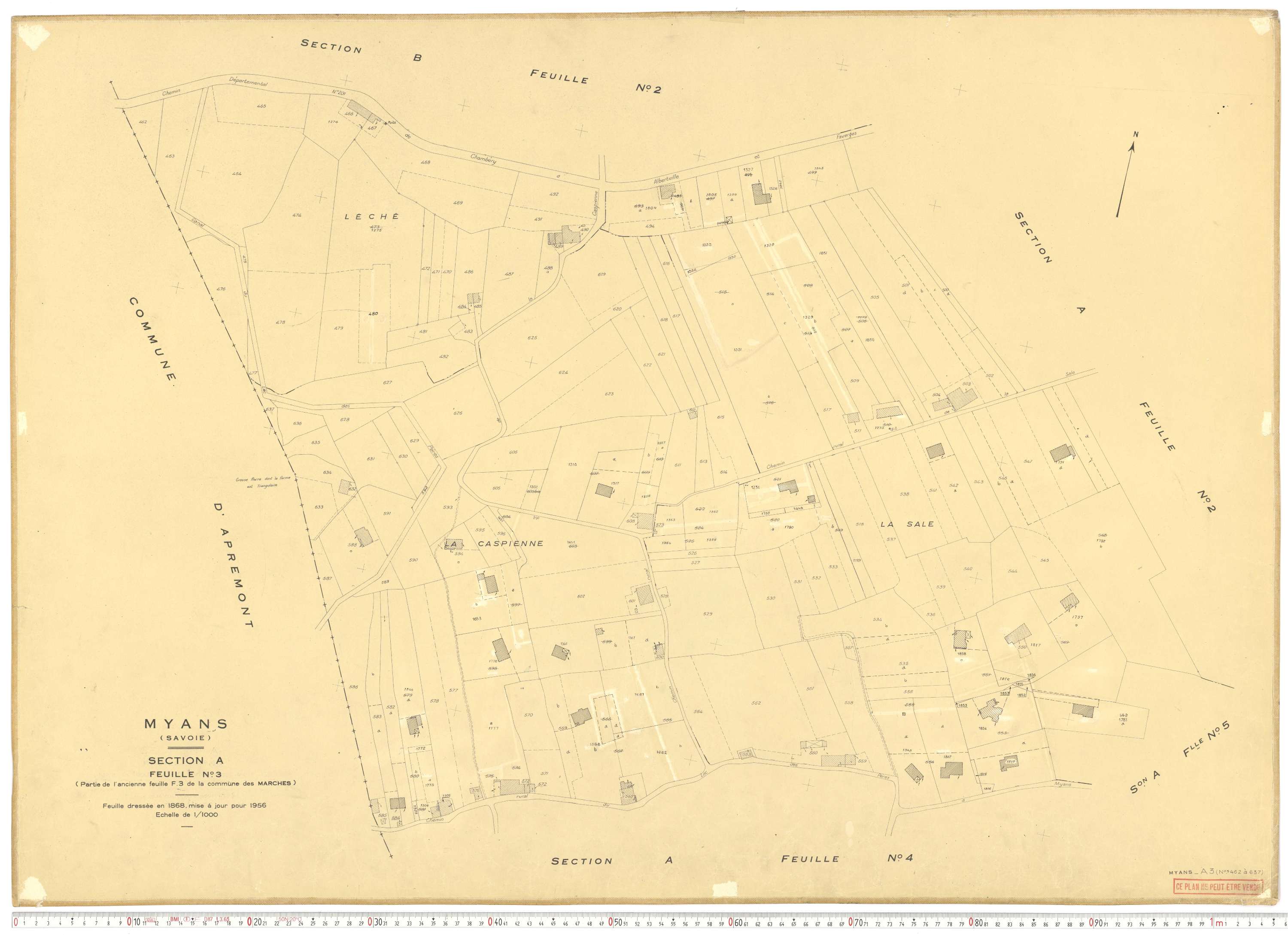 Myans - Cadastre rénové, version de travail (1956).