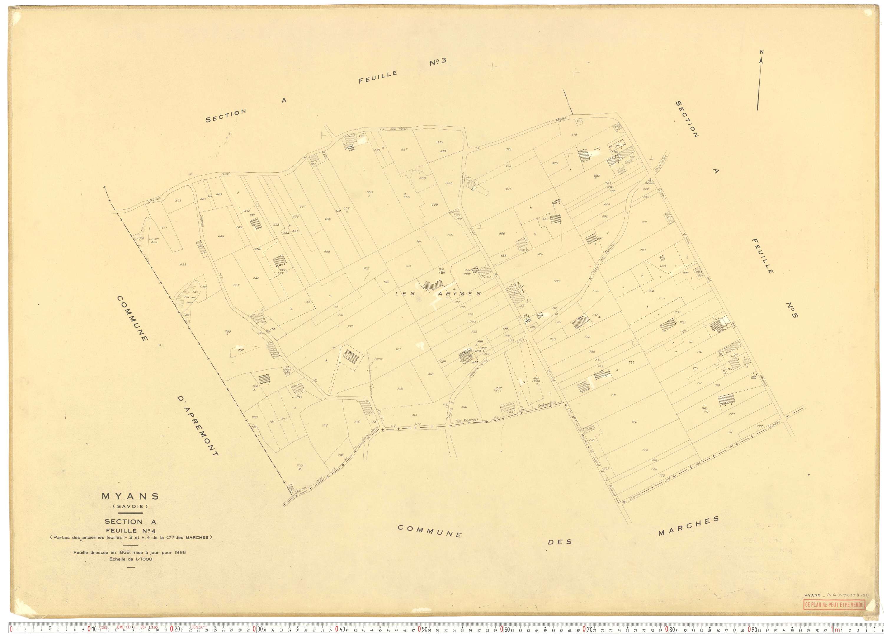 Myans - Cadastre rénové, version de travail (1956).