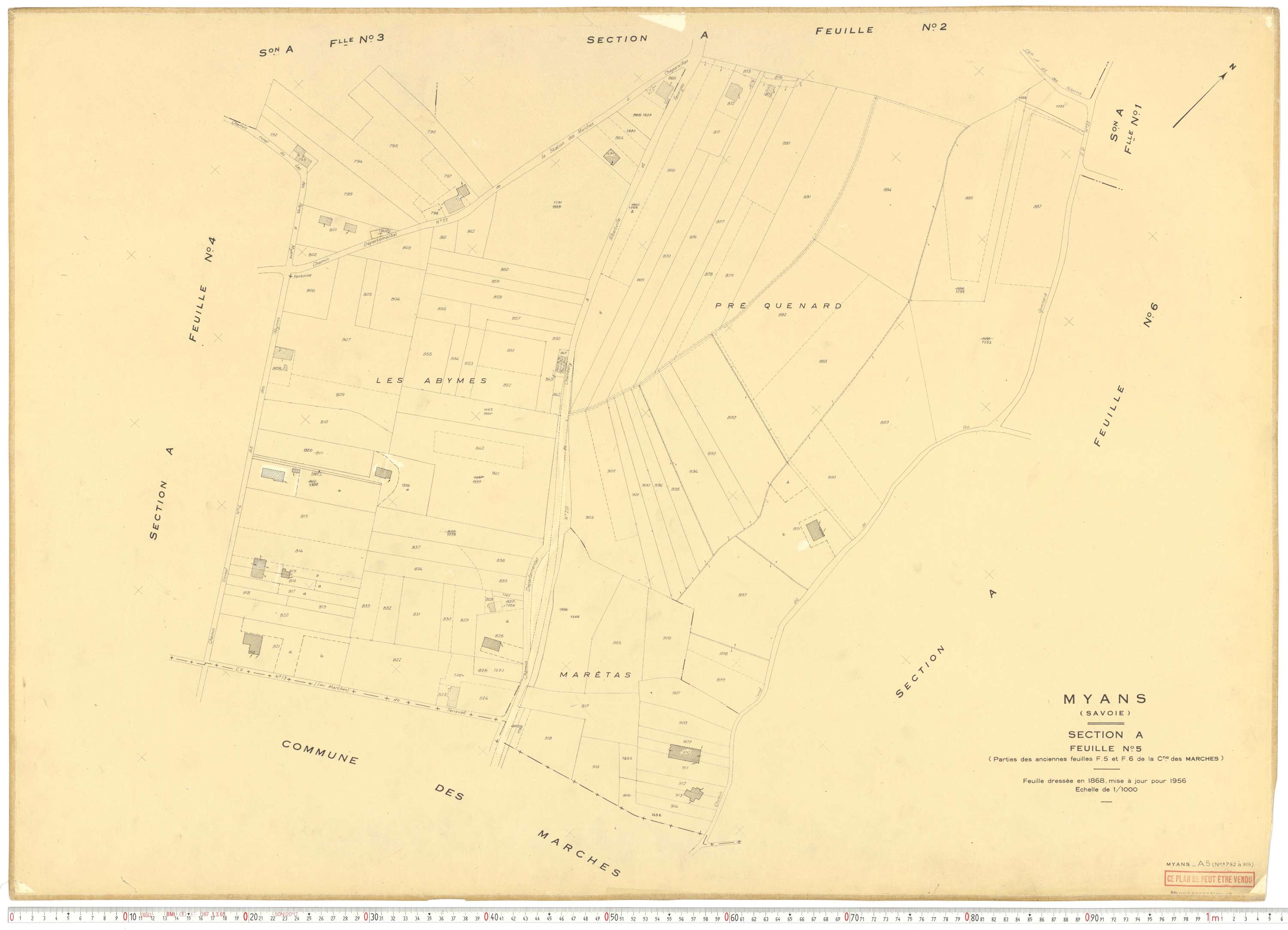 Myans - Cadastre rénové, version de travail (1956).
