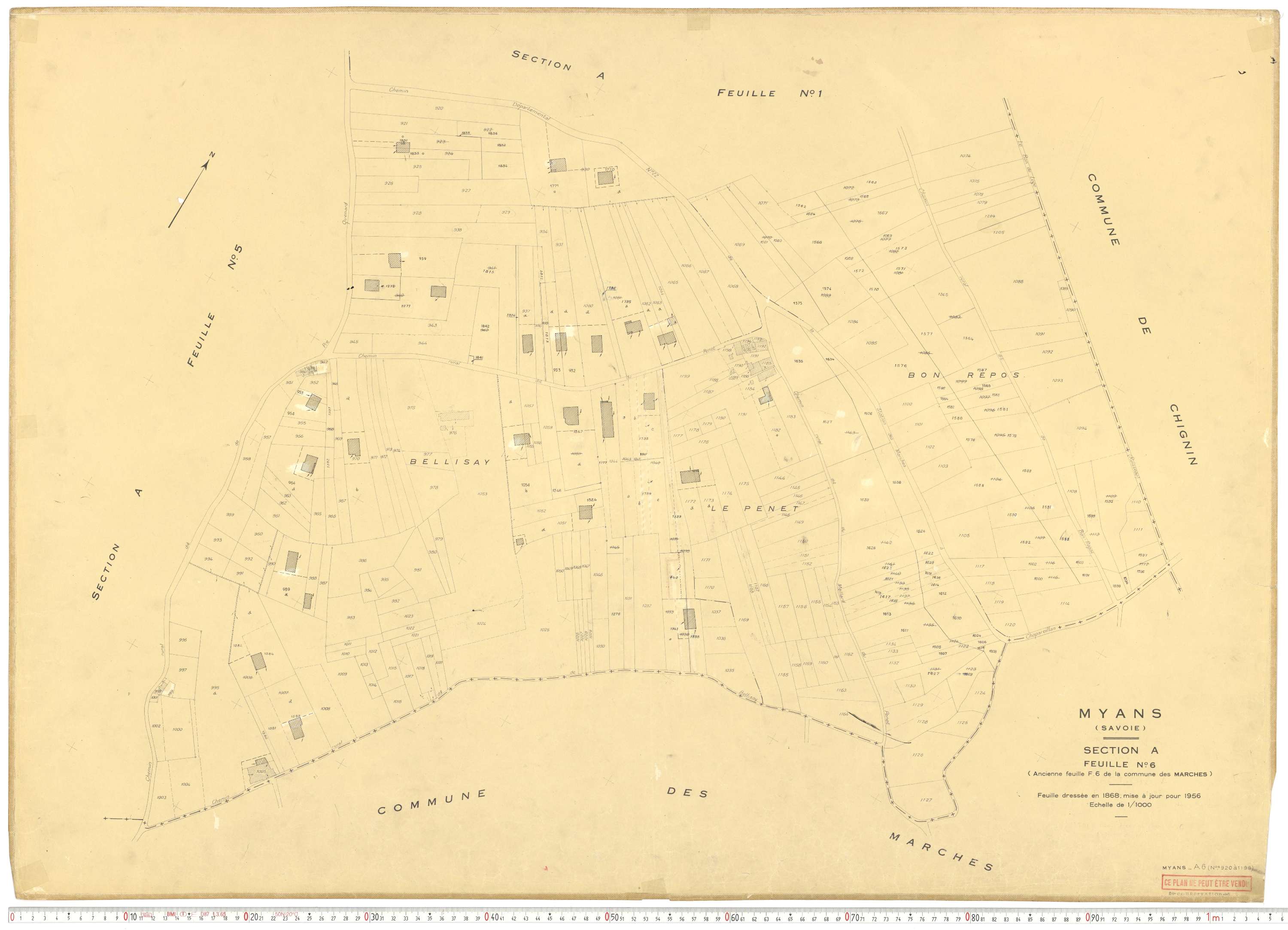 Myans - Cadastre rénové, version de travail (1956).