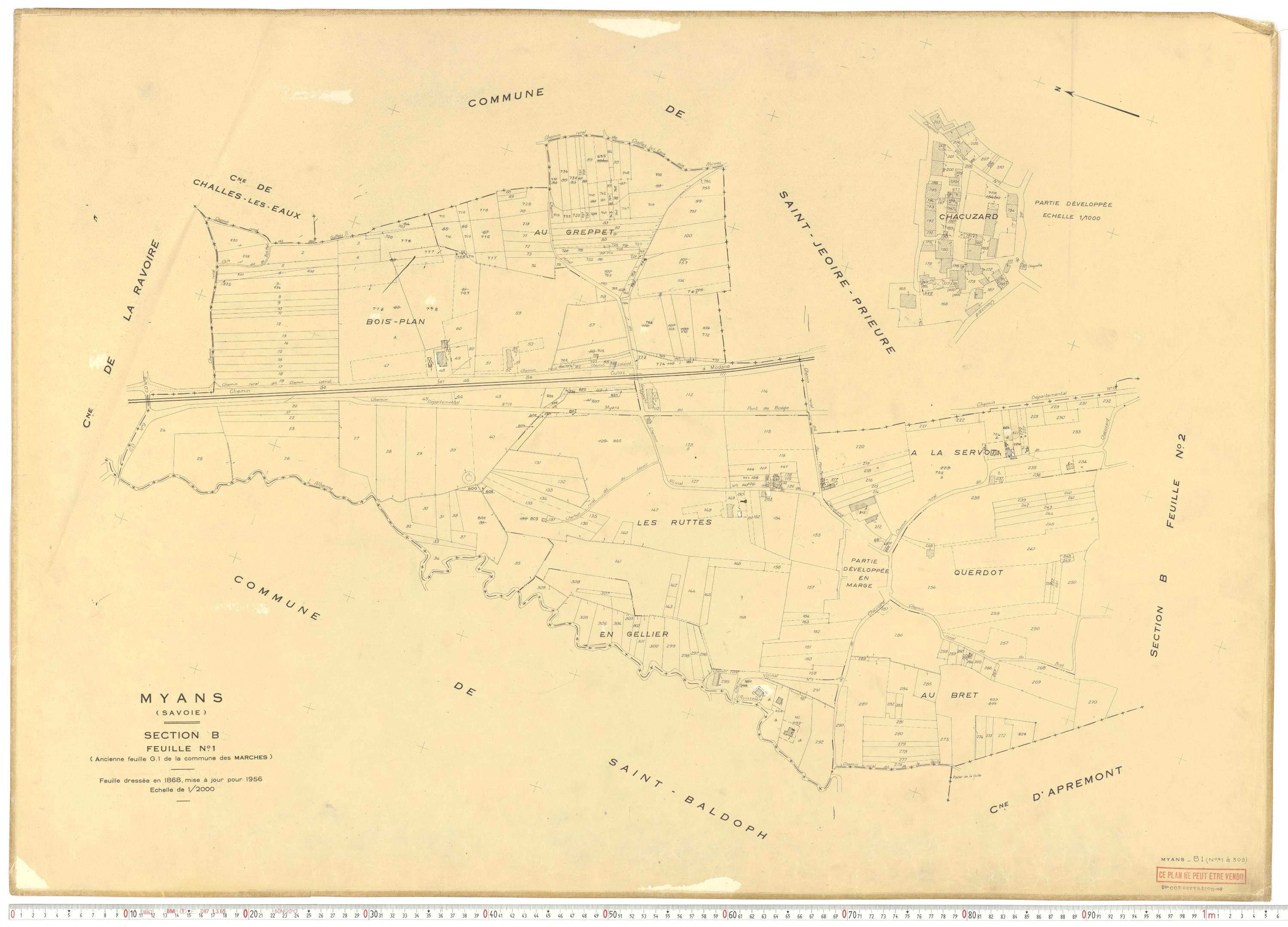 Myans - Cadastre rénové, version de travail (1956).