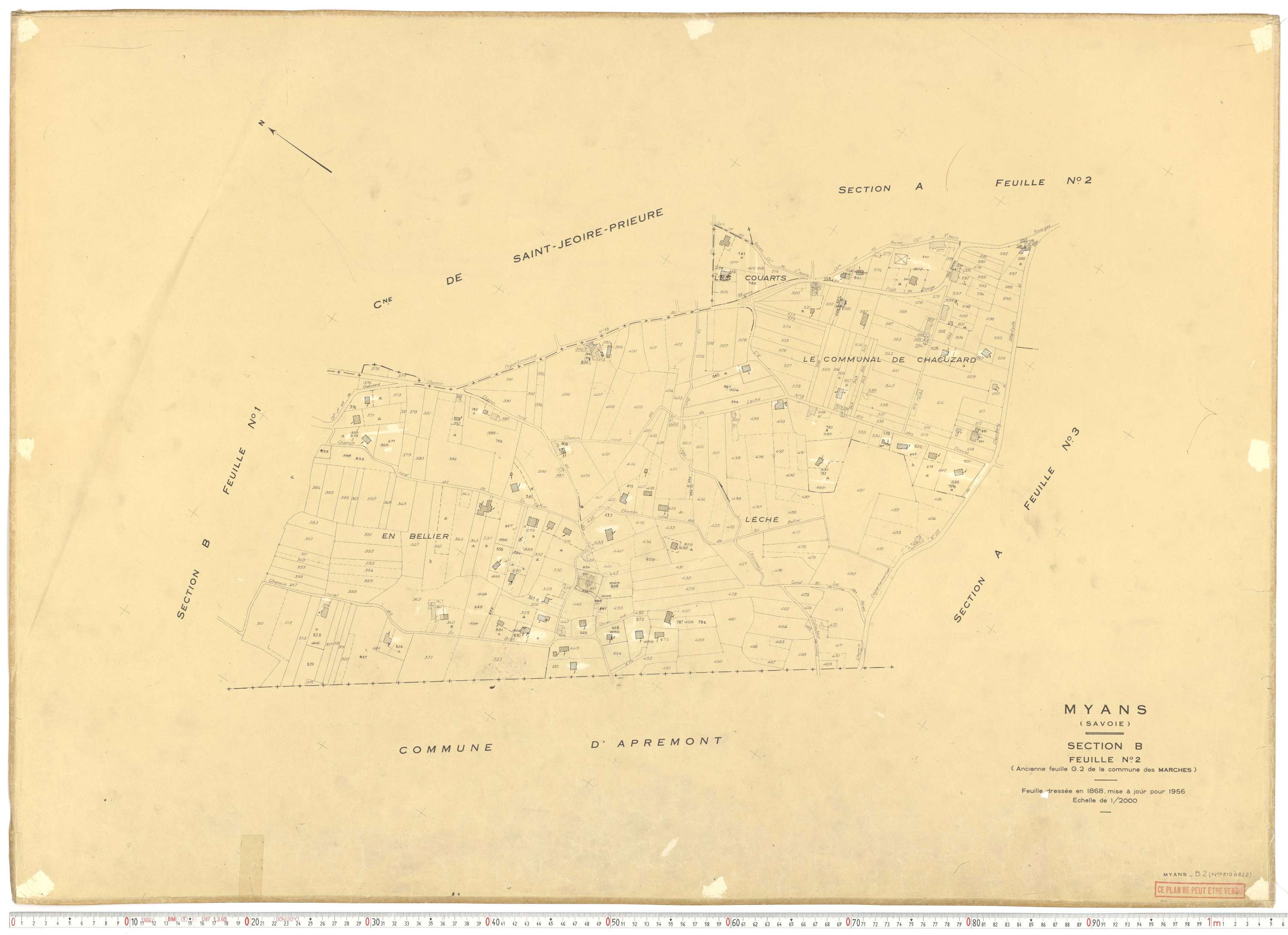 Myans - Cadastre rénové, version de travail (1956).