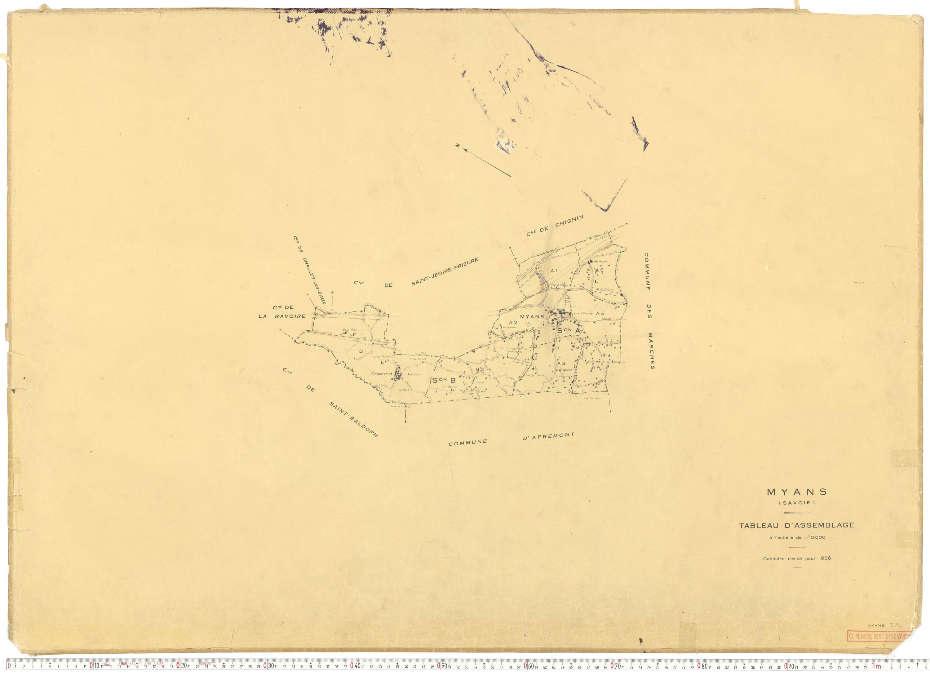 Myans - Cadastre rénové, version de travail (1956).