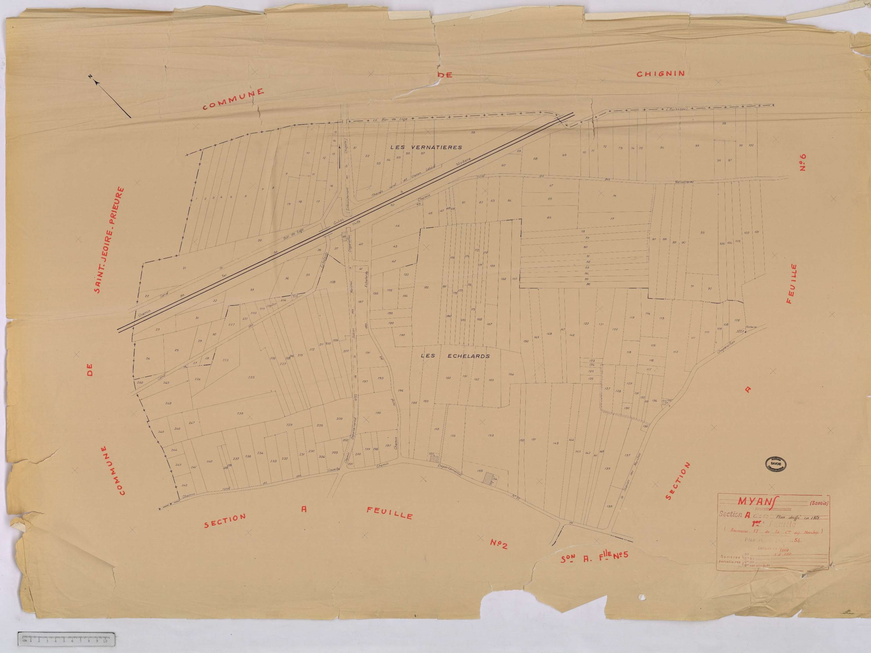 Myans - Cadastre rénové, version définitive (1956).