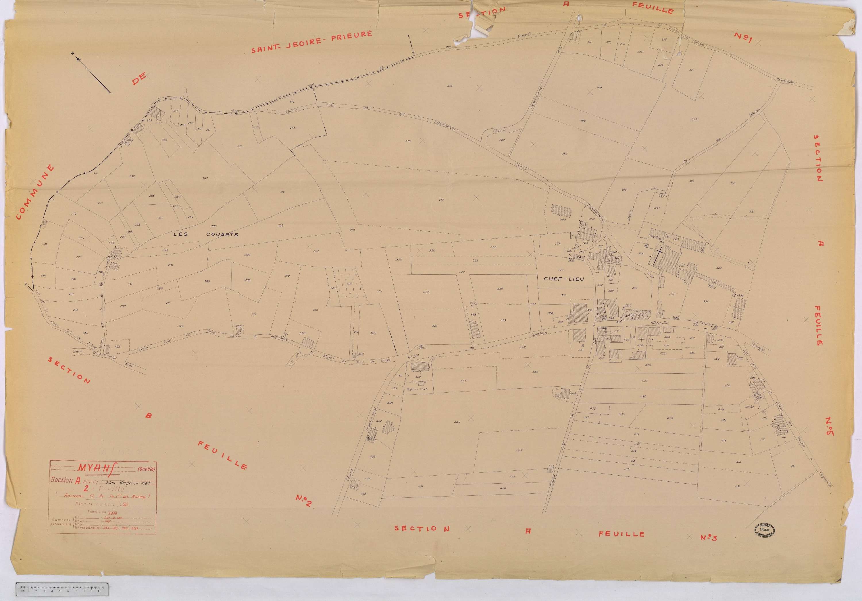 Myans - Cadastre rénové, version définitive (1956).