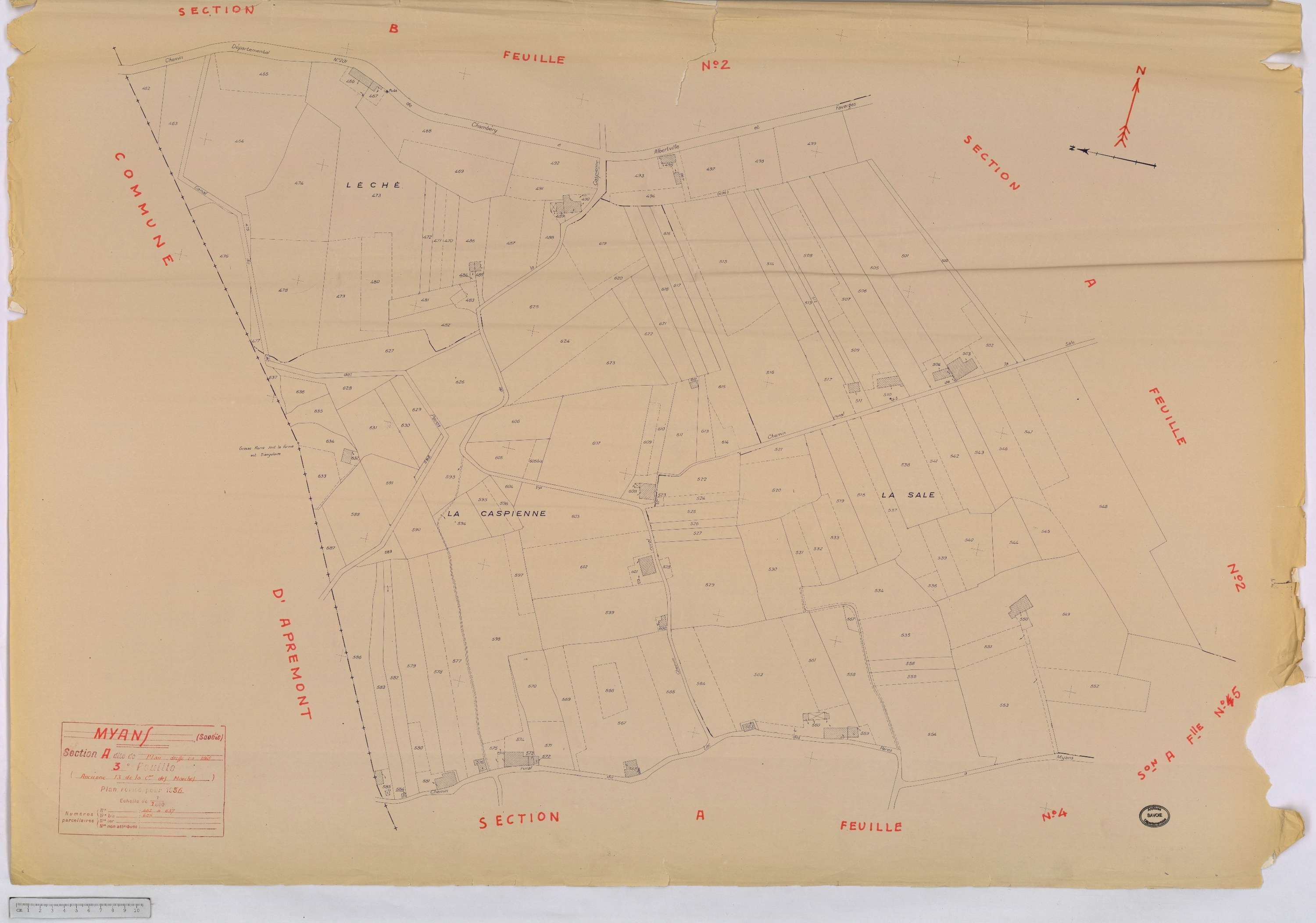 Myans - Cadastre rénové, version définitive (1956).