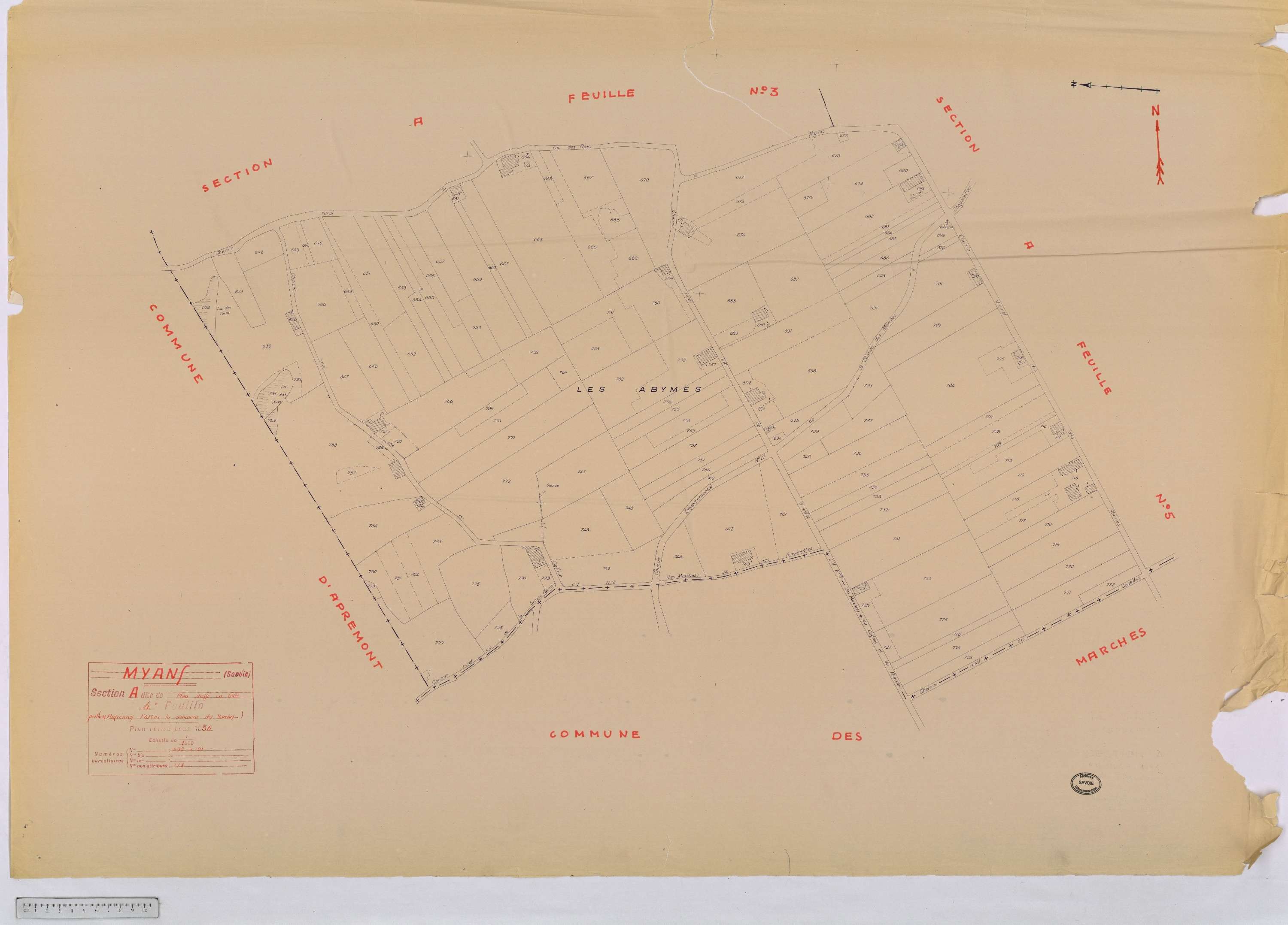 Myans - Cadastre rénové, version définitive (1956).