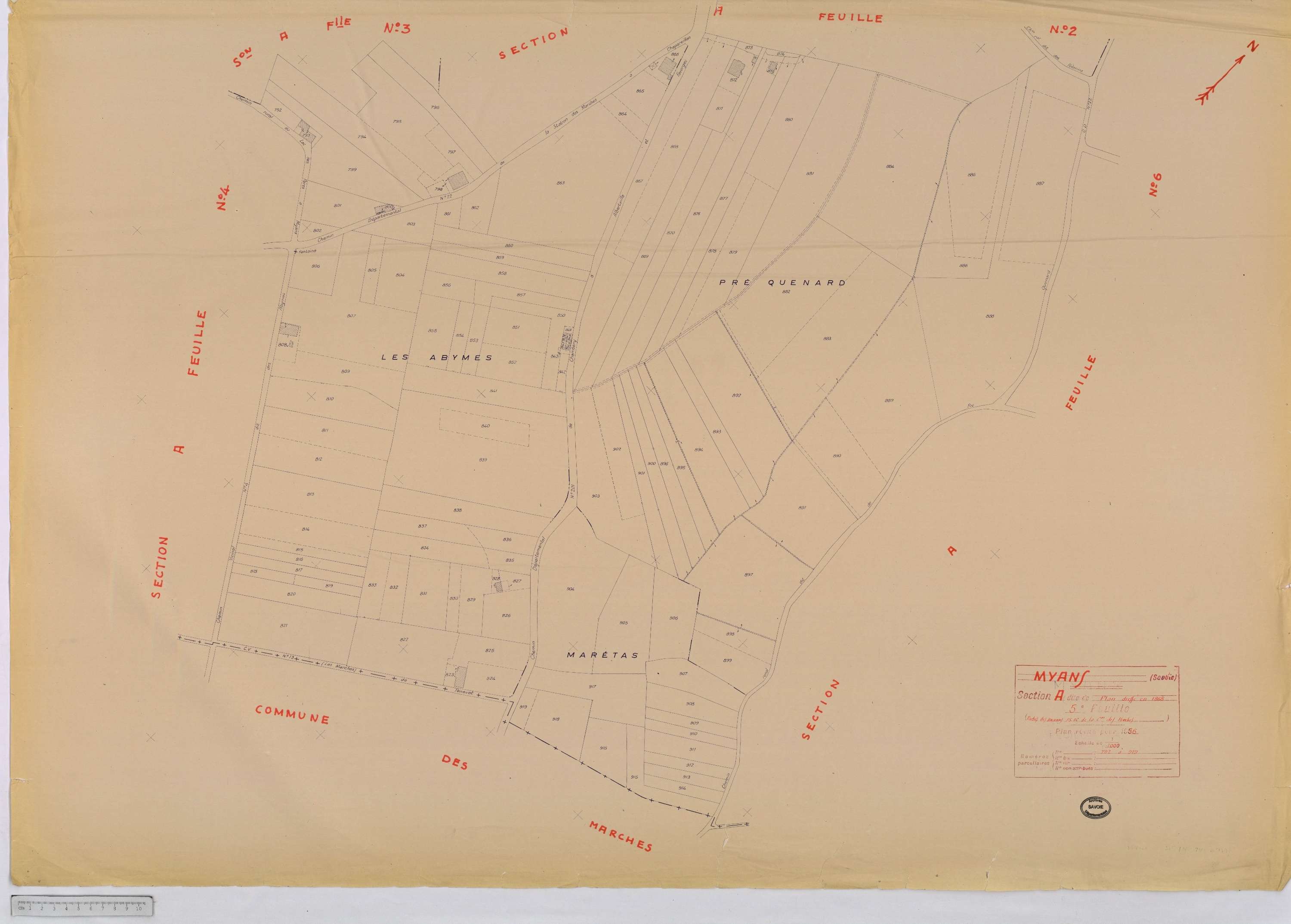 Myans - Cadastre rénové, version définitive (1956).
