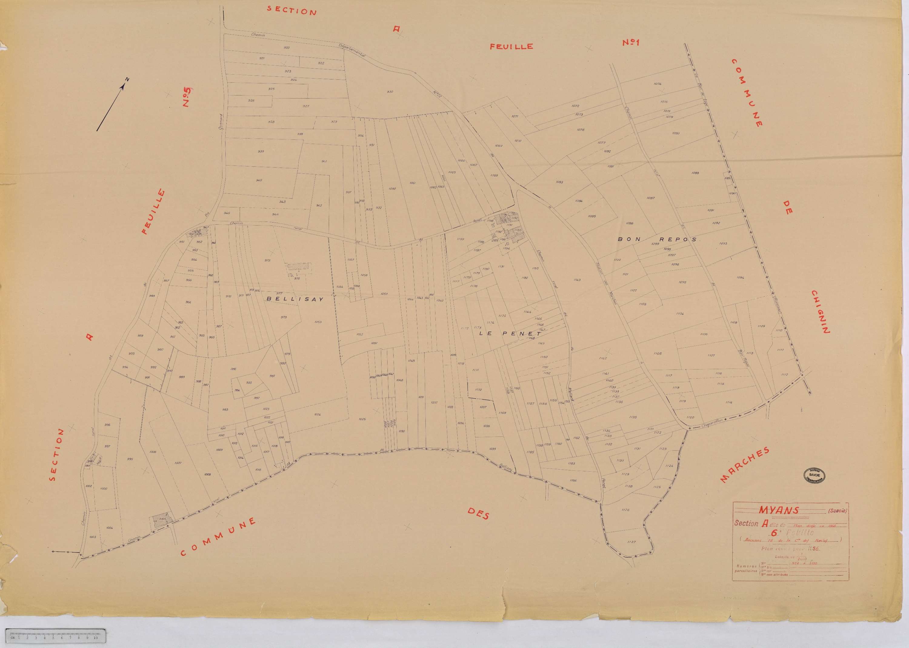 Myans - Cadastre rénové, version définitive (1956).