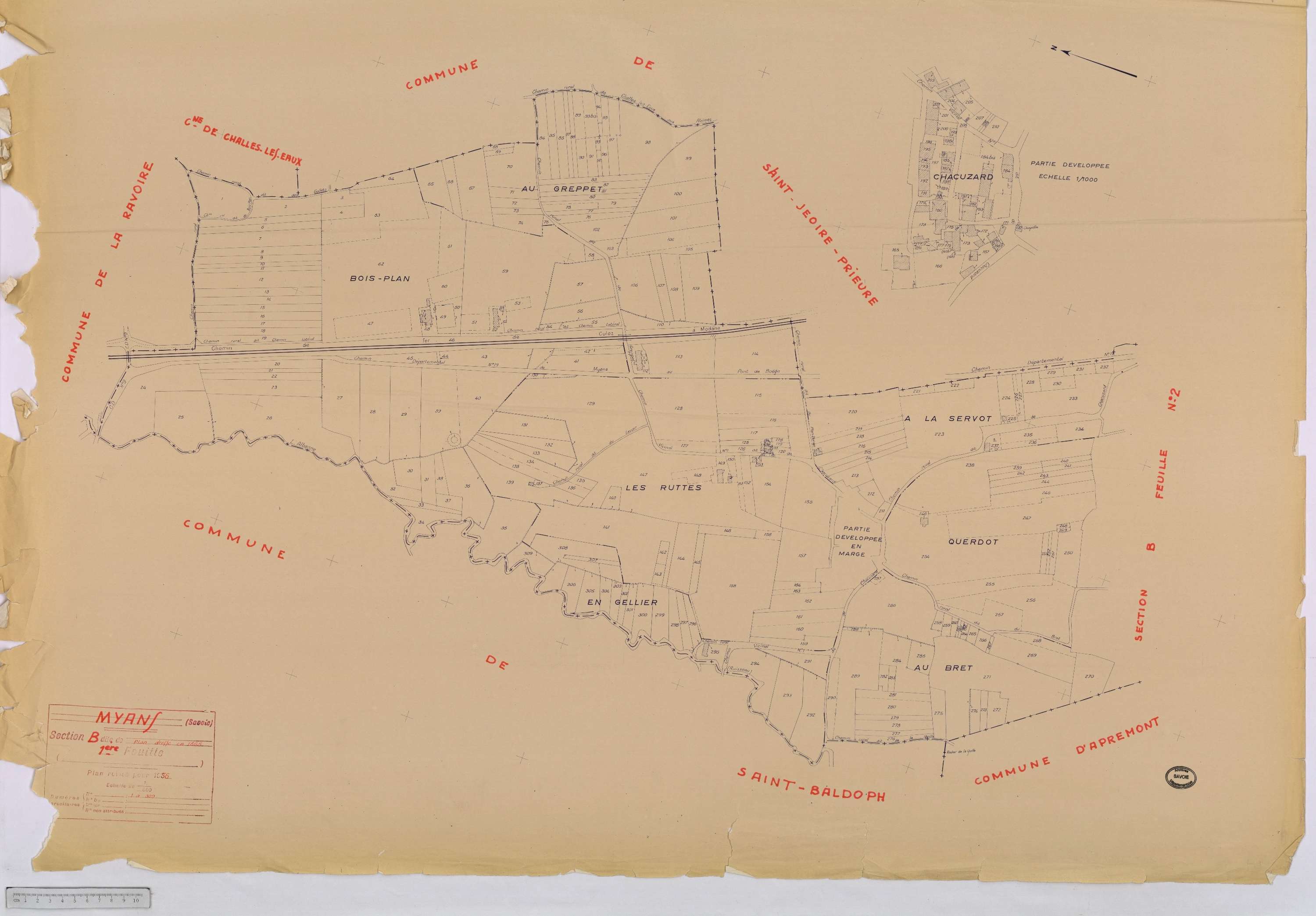 Myans - Cadastre rénové, version définitive (1956).