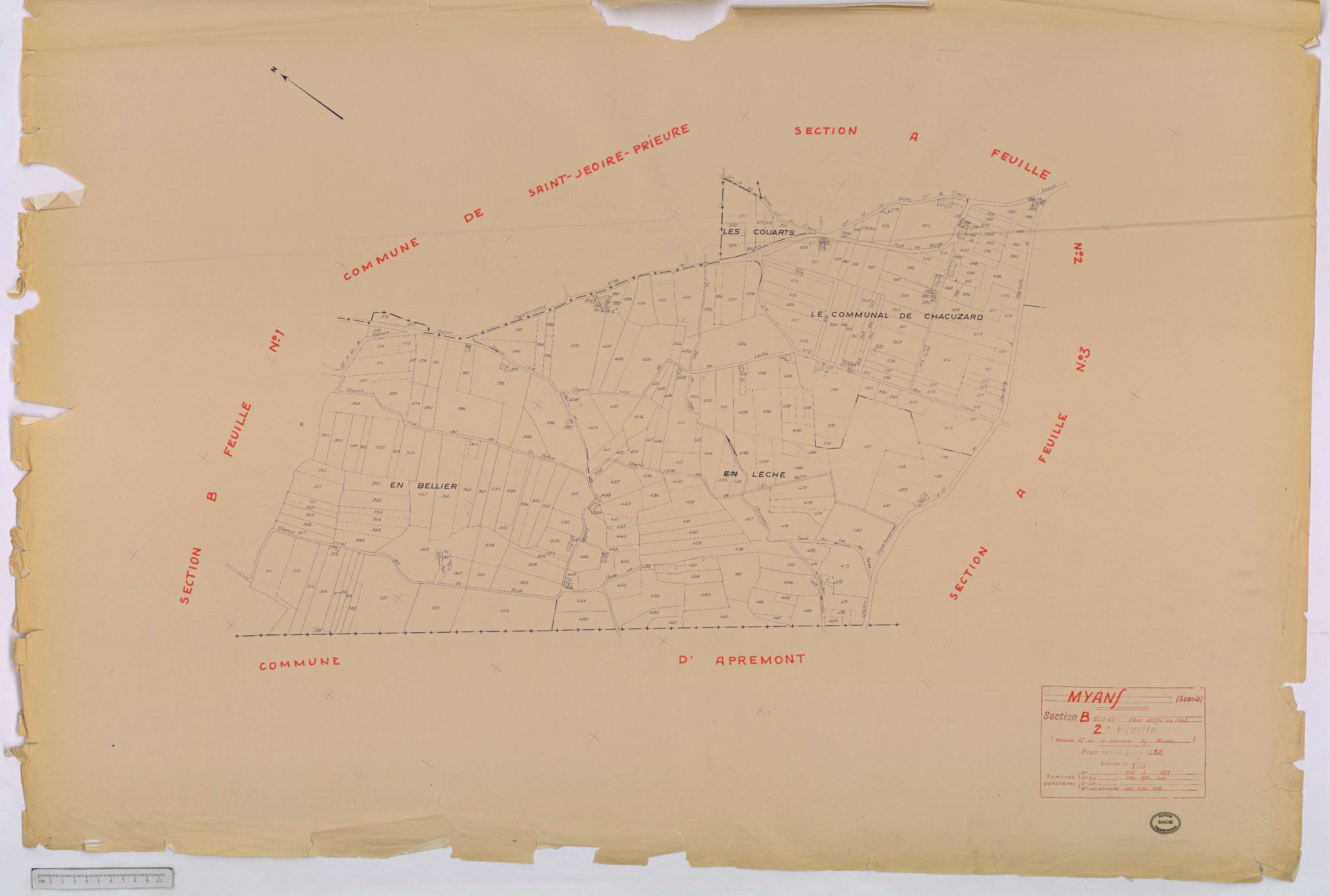 Myans - Cadastre rénové, version définitive (1956).