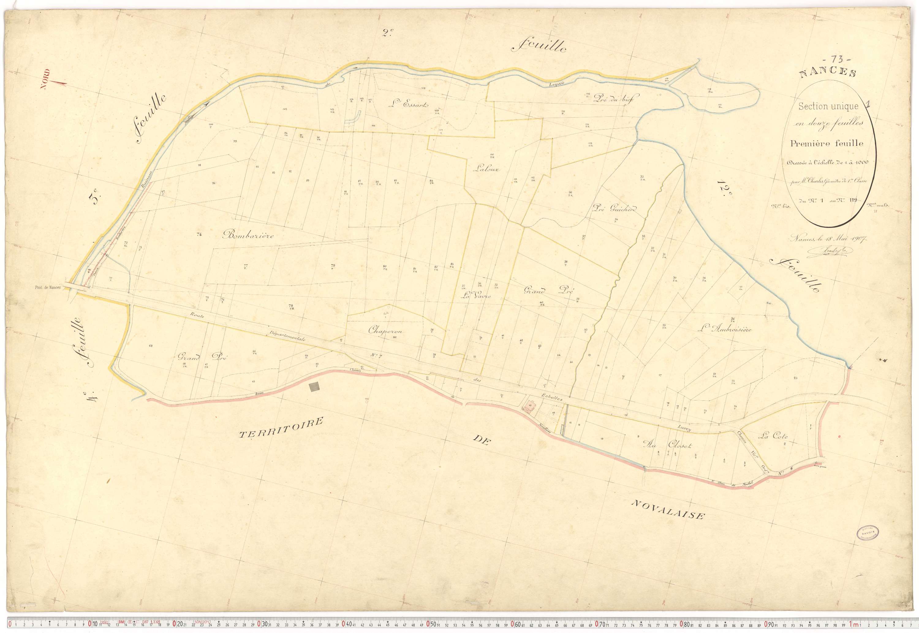Nances - Plans cadastraux du premier cadastre français.