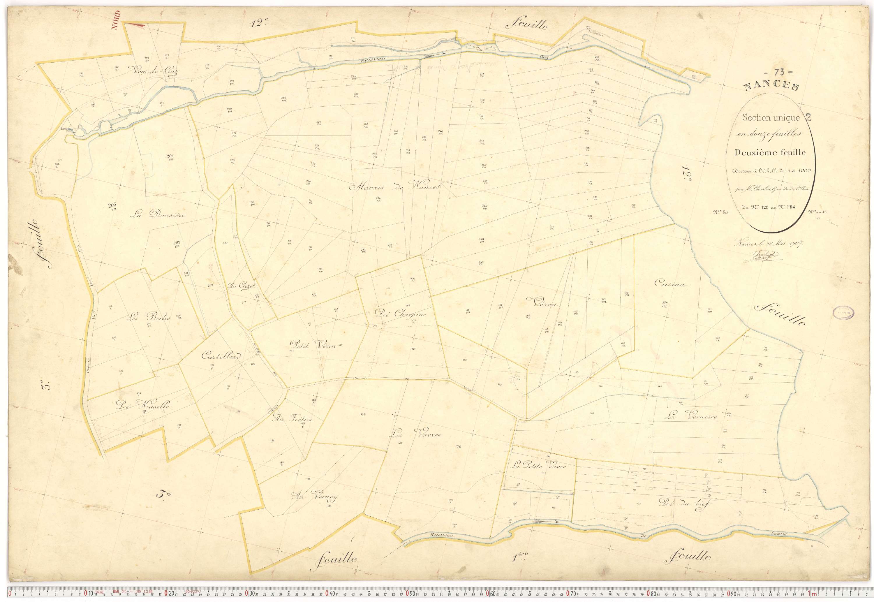 Nances - Plans cadastraux du premier cadastre français.