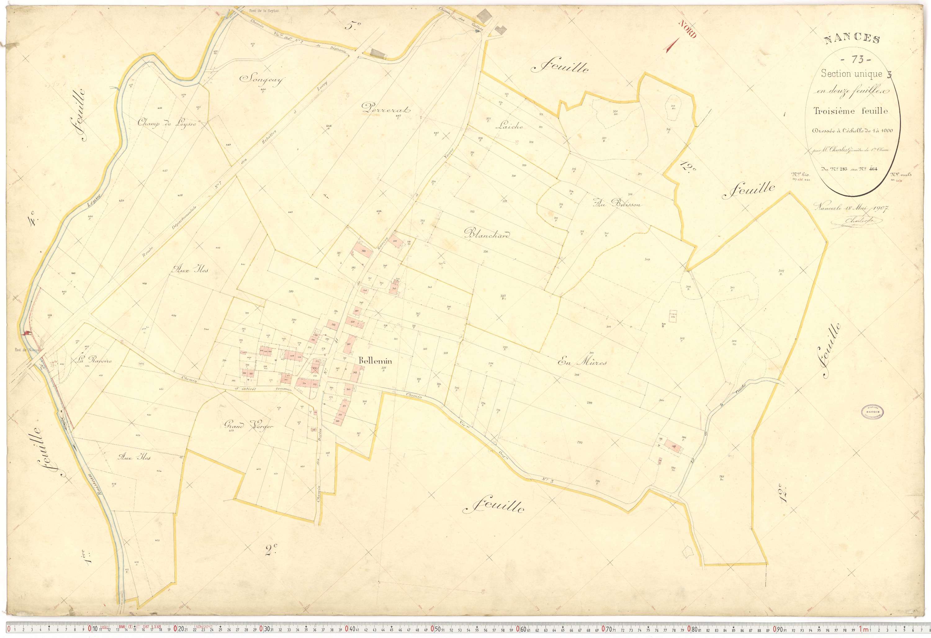 Nances - Plans cadastraux du premier cadastre français.