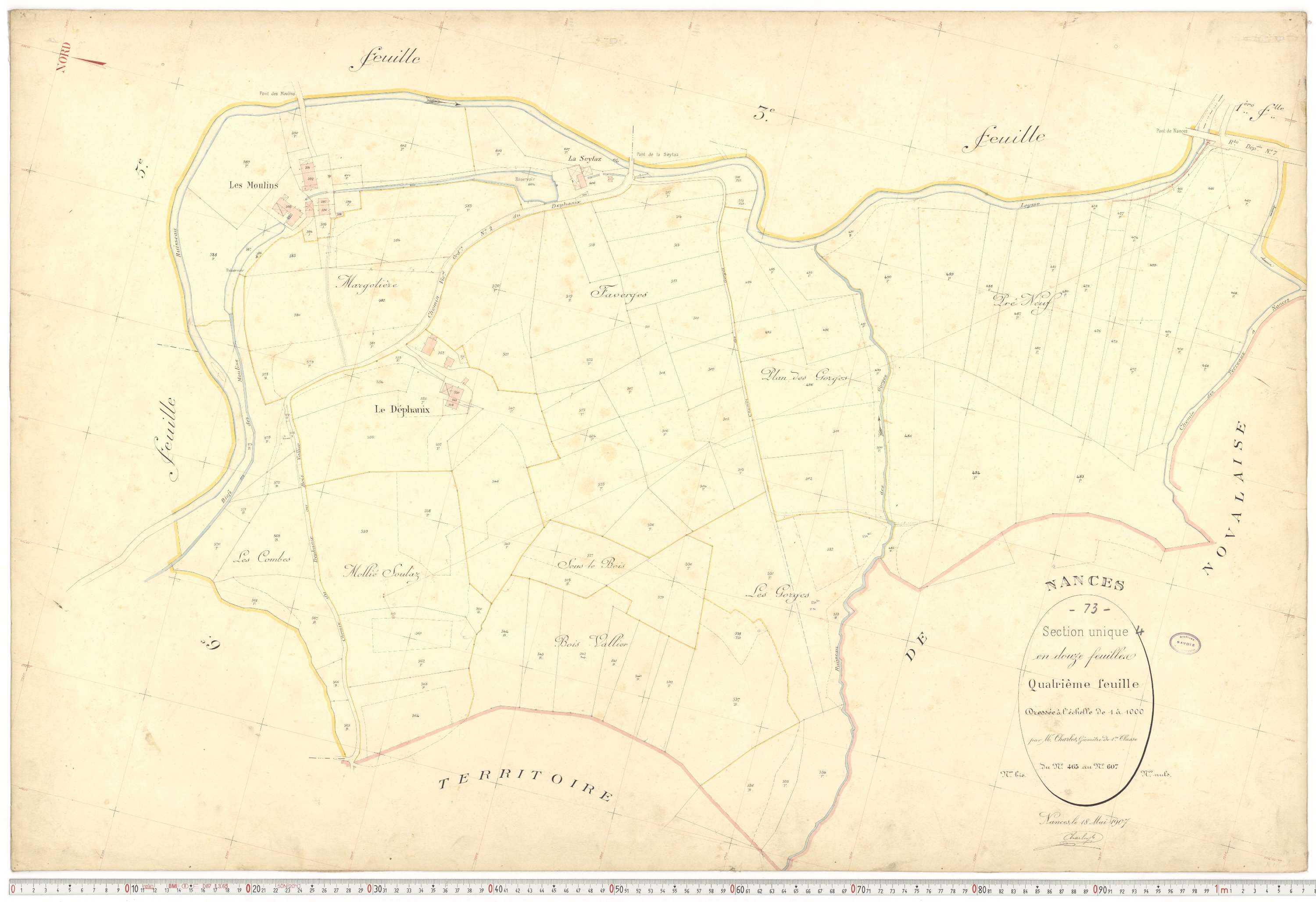 Nances - Plans cadastraux du premier cadastre français.