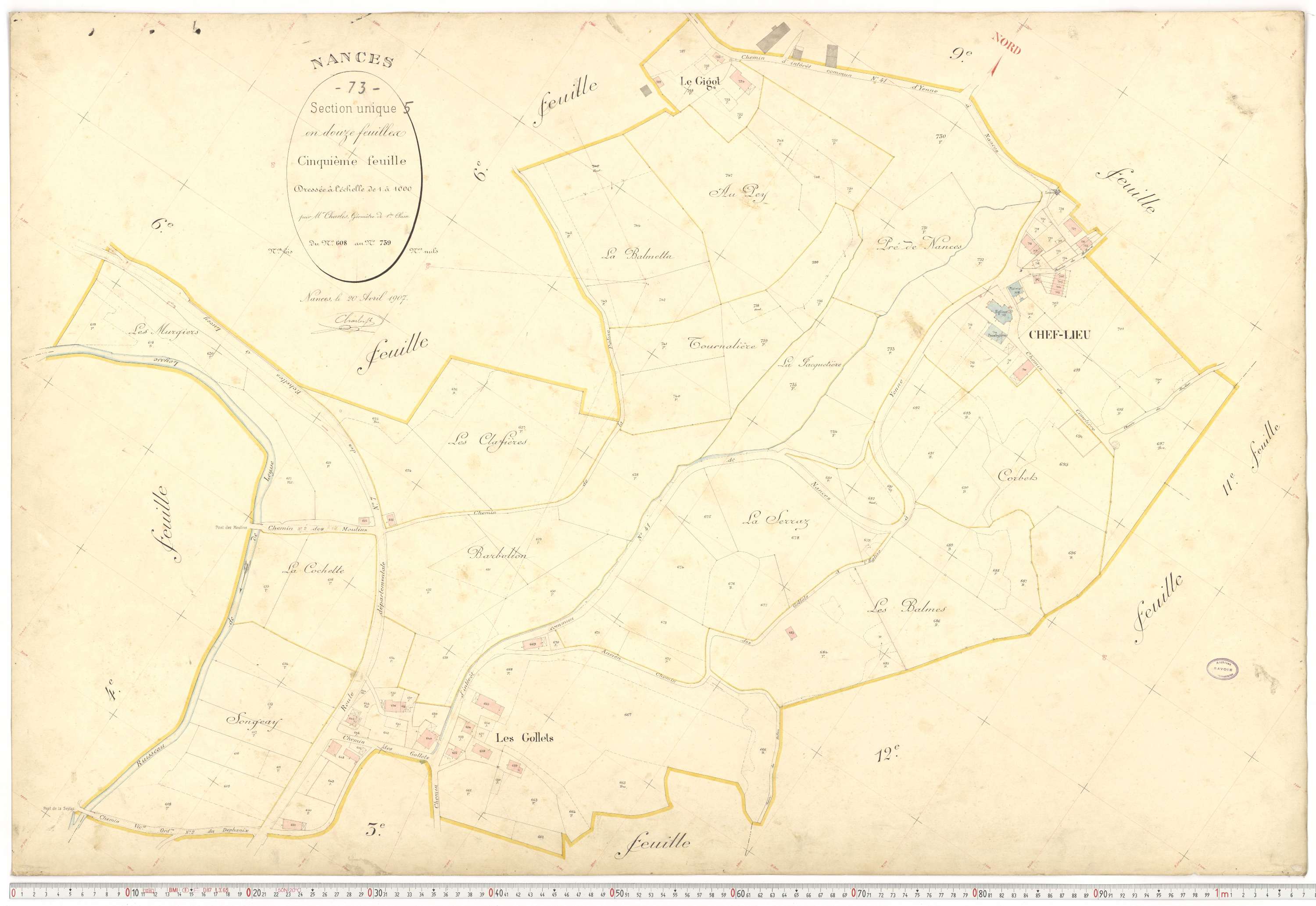 Nances - Plans cadastraux du premier cadastre français.