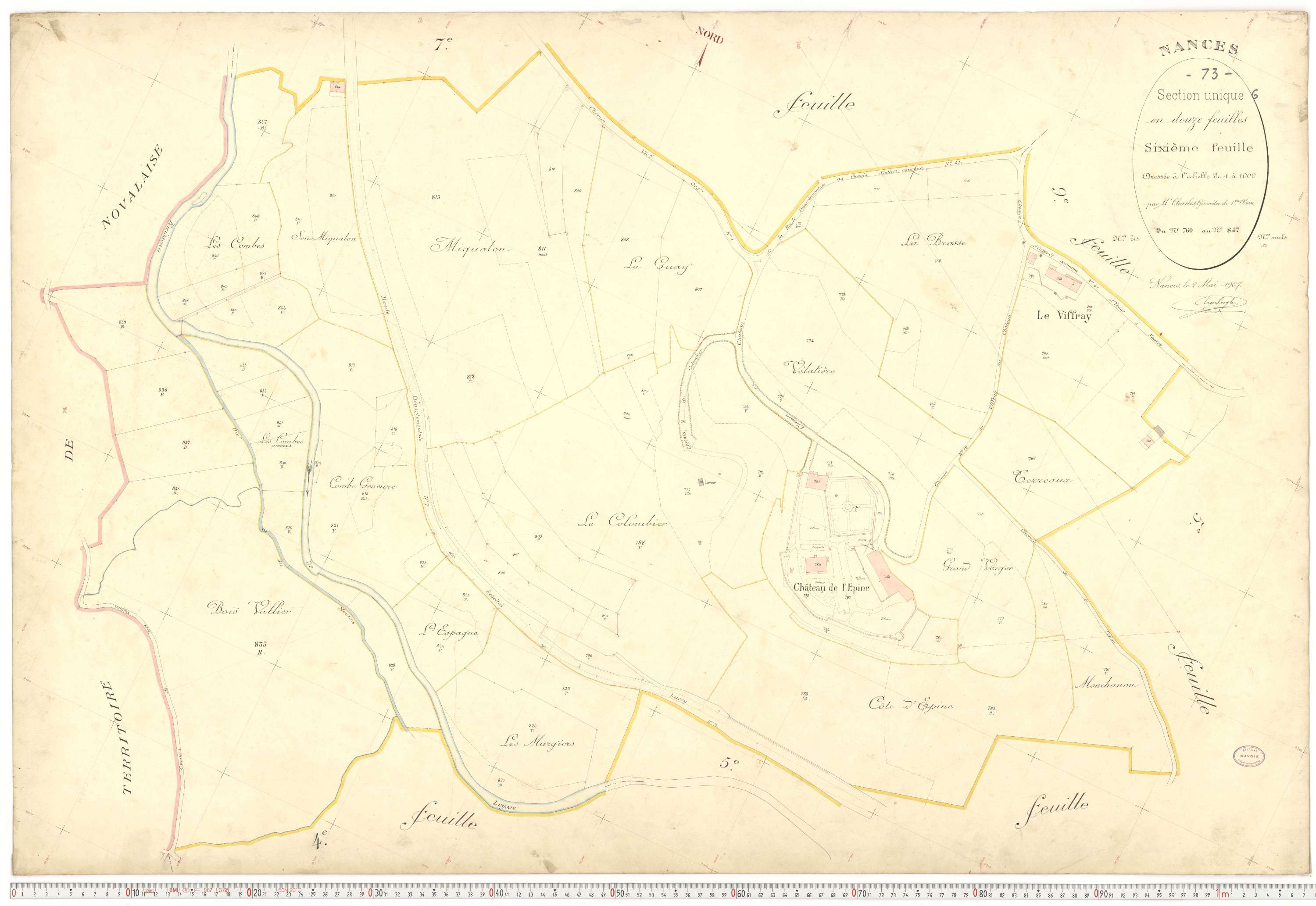 Nances - Plans cadastraux du premier cadastre français.