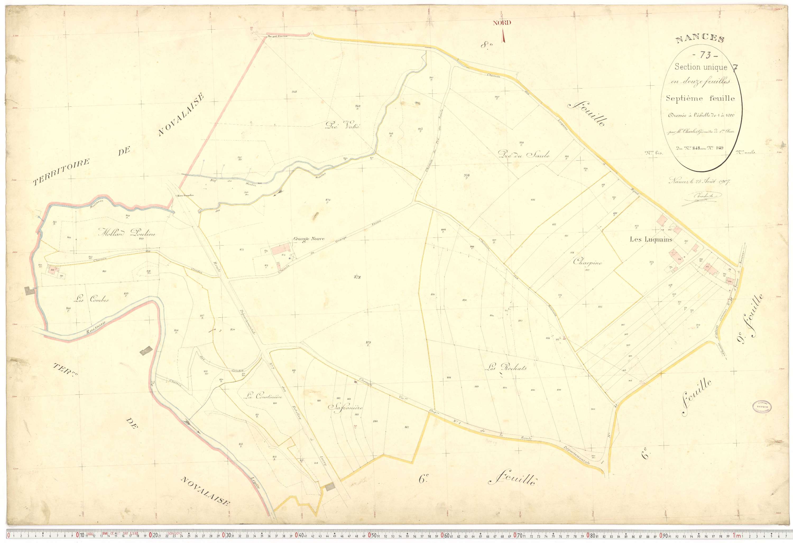 Nances - Plans cadastraux du premier cadastre français.