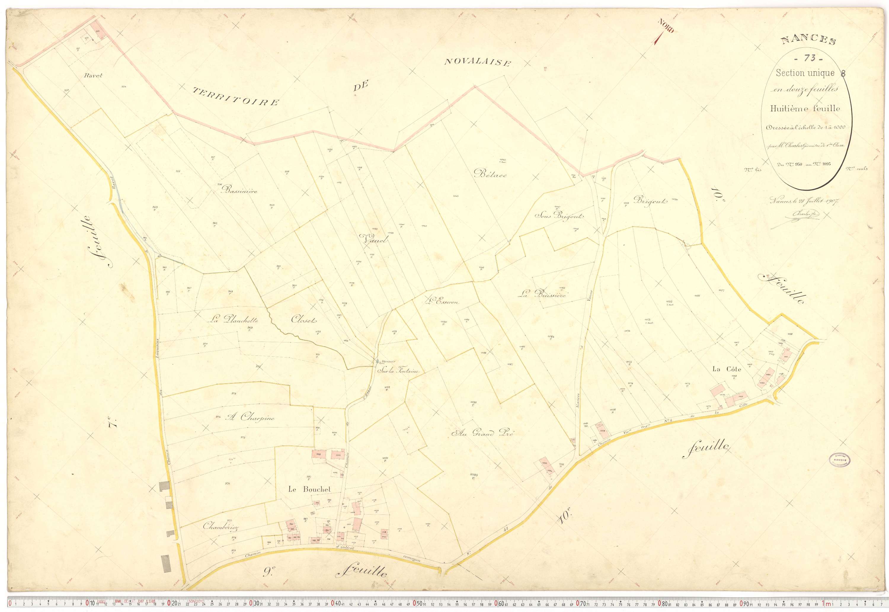 Nances - Plans cadastraux du premier cadastre français.