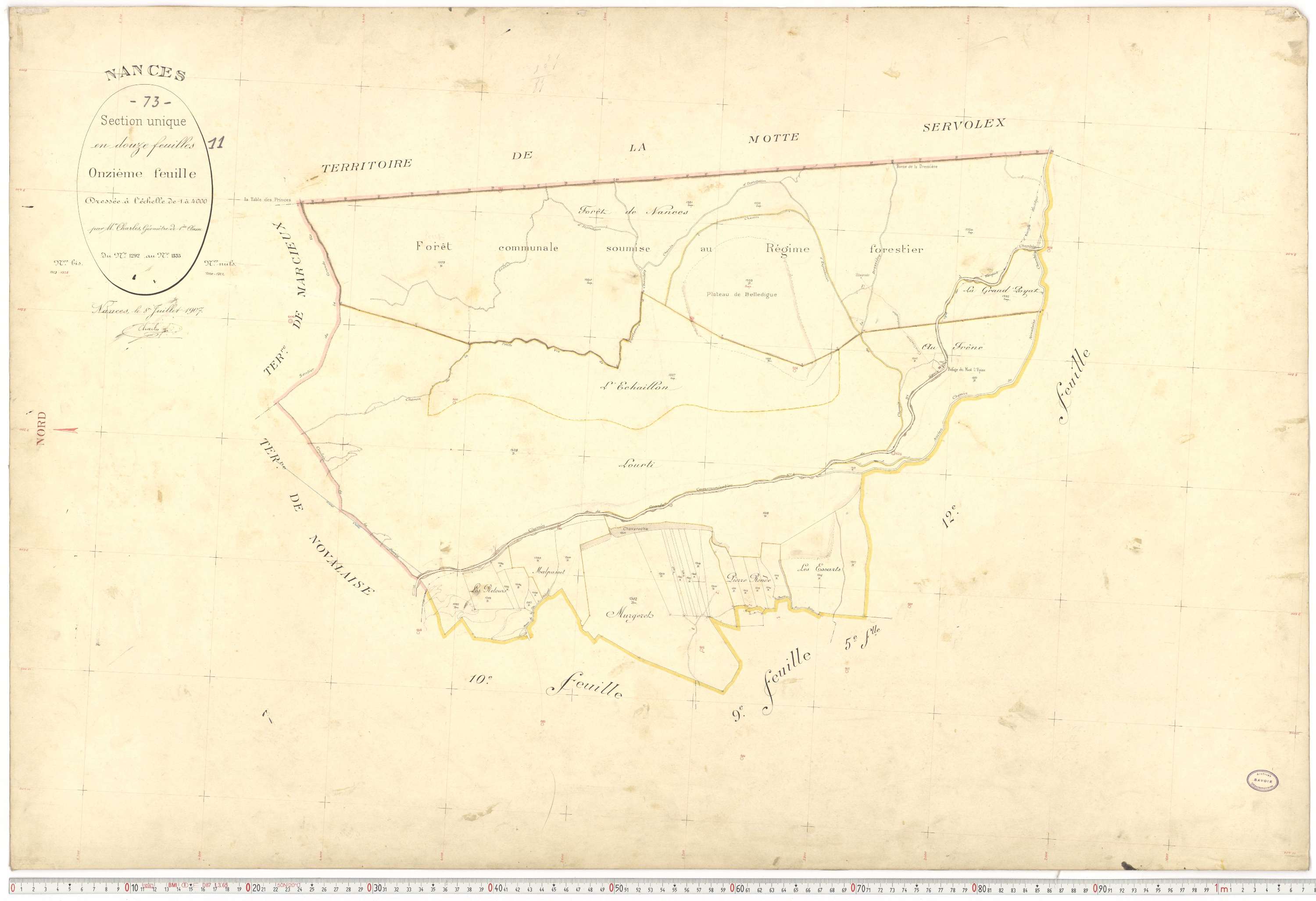 Nances - Plans cadastraux du premier cadastre français.