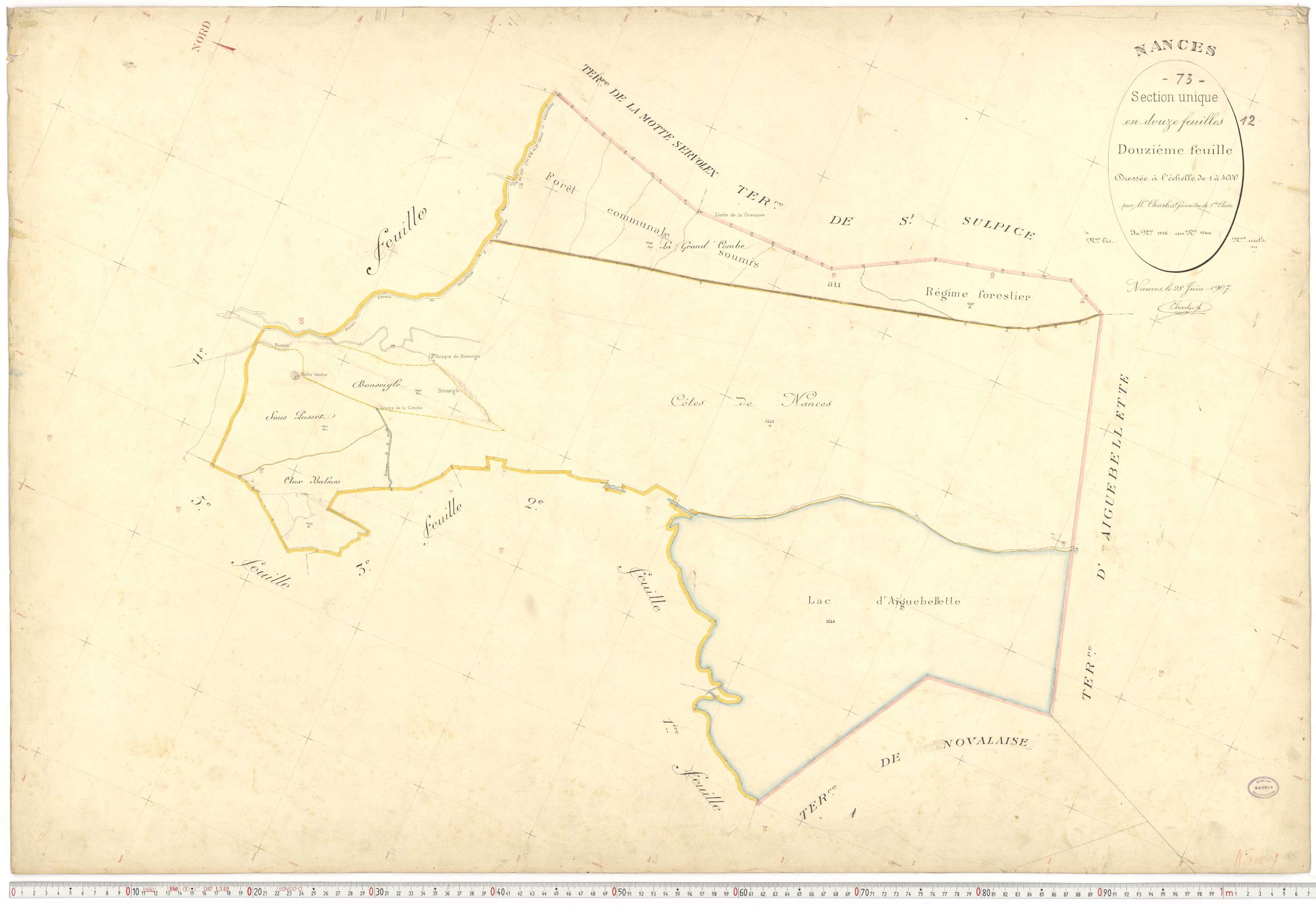 Nances - Plans cadastraux du premier cadastre français.