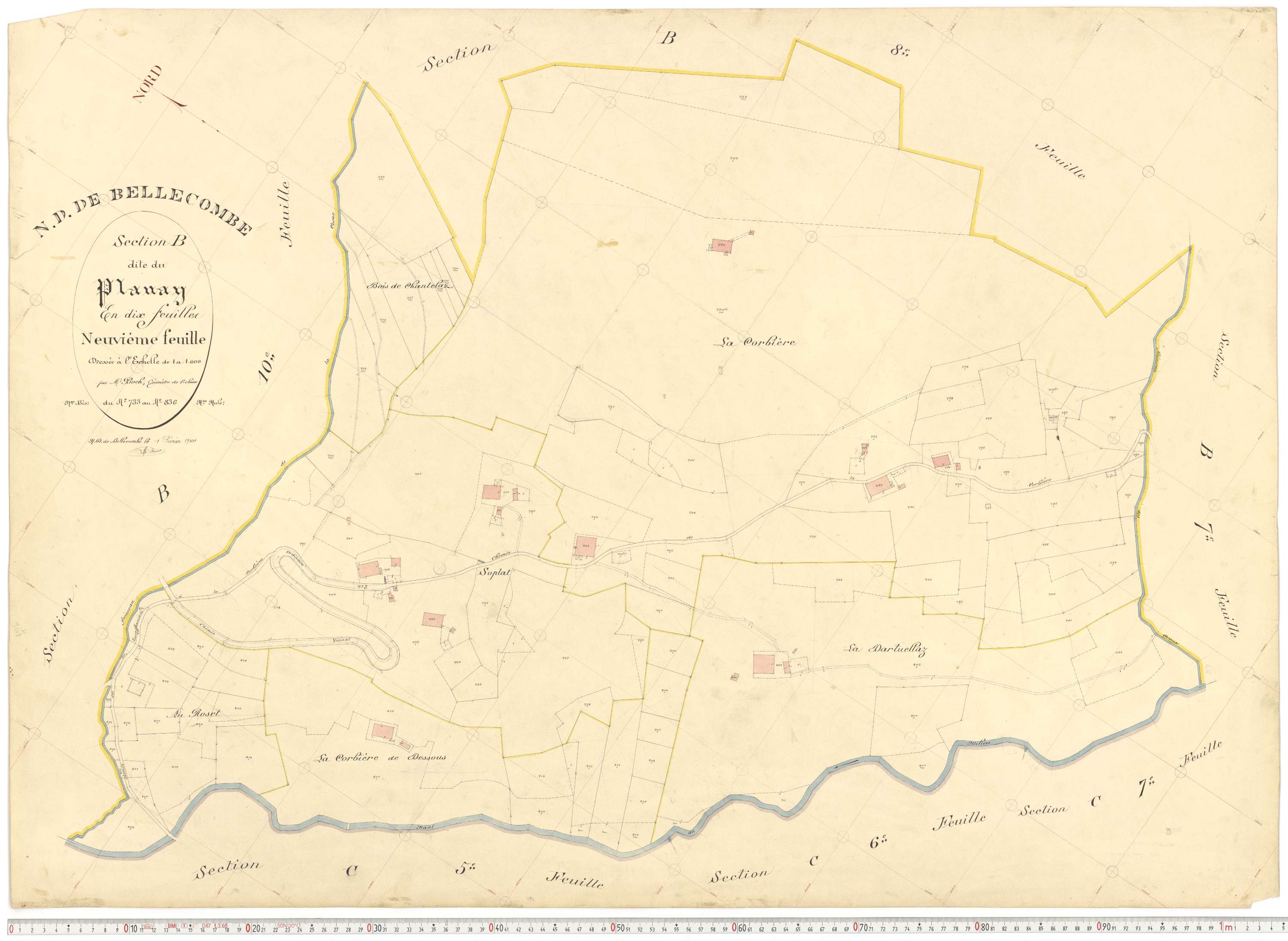 Notre-Dame-de-Bellecombe - Plans cadastraux du premier cadastre français.