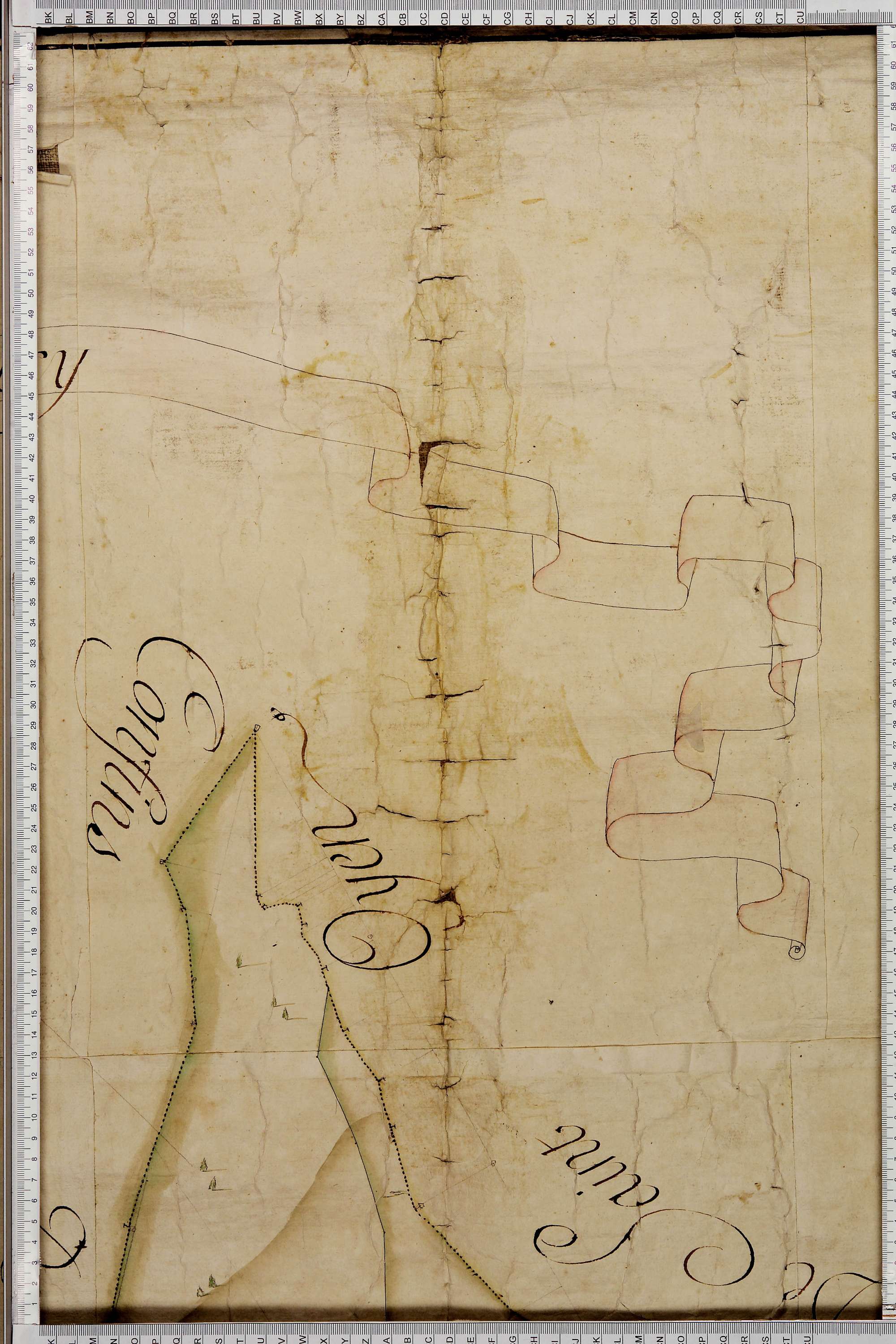 La Léchère - Copie de la mappe originale (plan cadastral) de la commune de Doucy en Tarentaise. Signée Cocelli, directeur de la péréquation.
