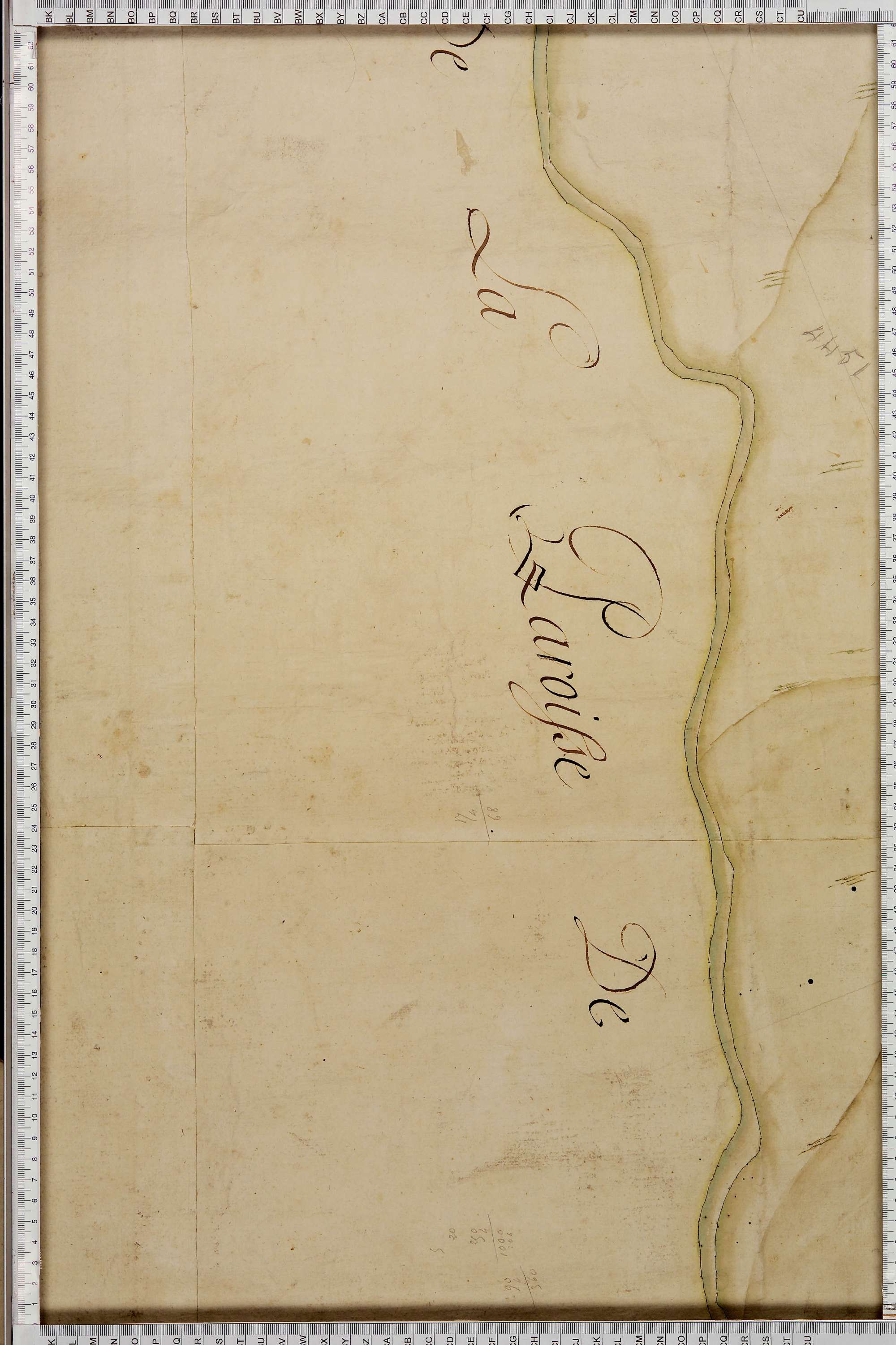 La Léchère - Copie de la mappe originale (plan cadastral) de la commune de Doucy en Tarentaise. Signée Cocelli, directeur de la péréquation.