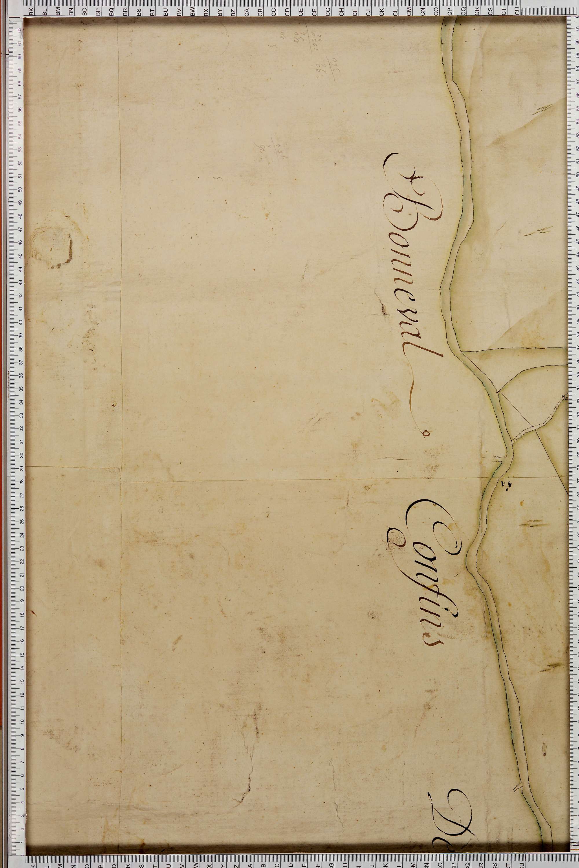 La Léchère - Copie de la mappe originale (plan cadastral) de la commune de Doucy en Tarentaise. Signée Cocelli, directeur de la péréquation.