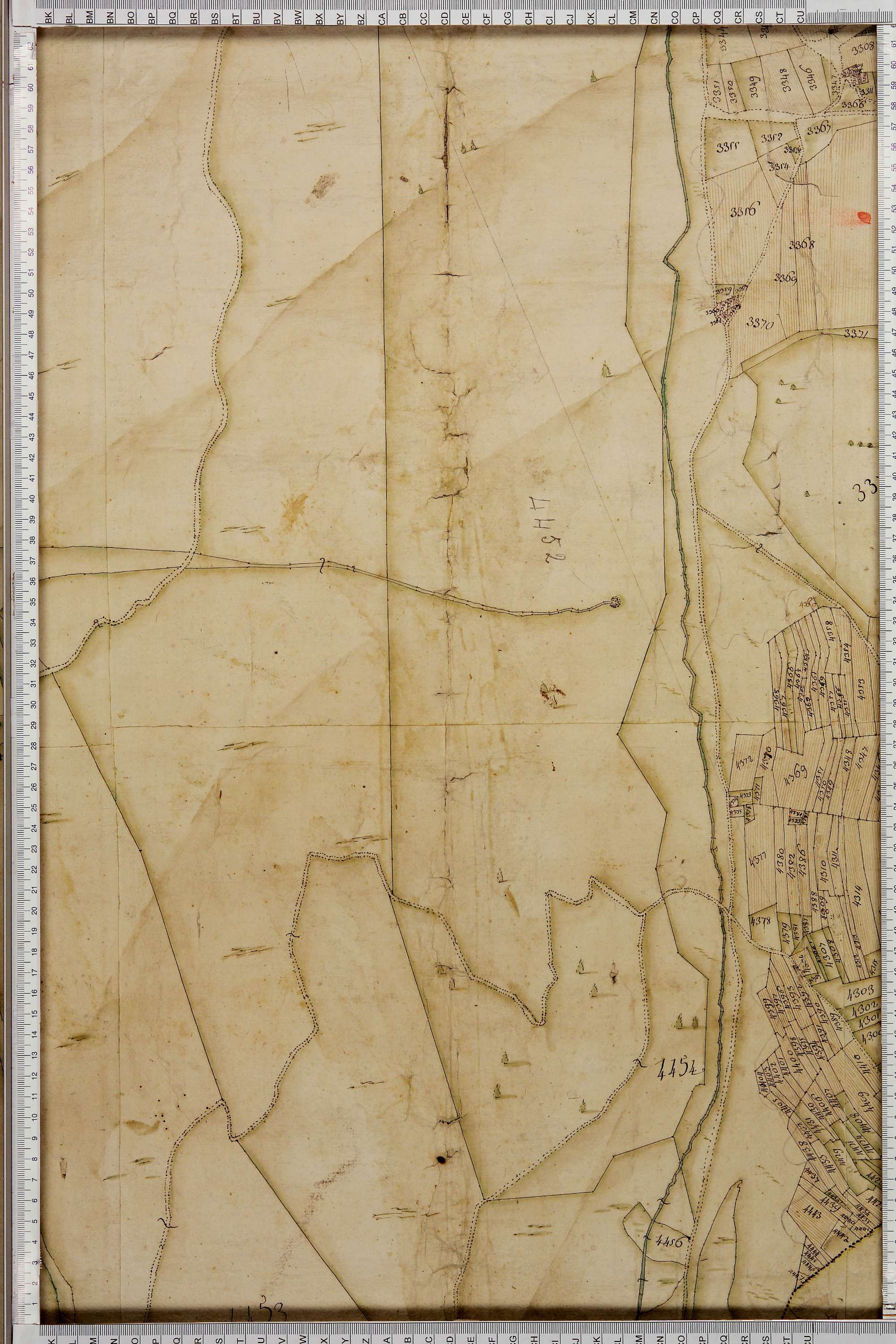 La Léchère - Copie de la mappe originale (plan cadastral) de la commune de Doucy en Tarentaise. Signée Cocelli, directeur de la péréquation.
