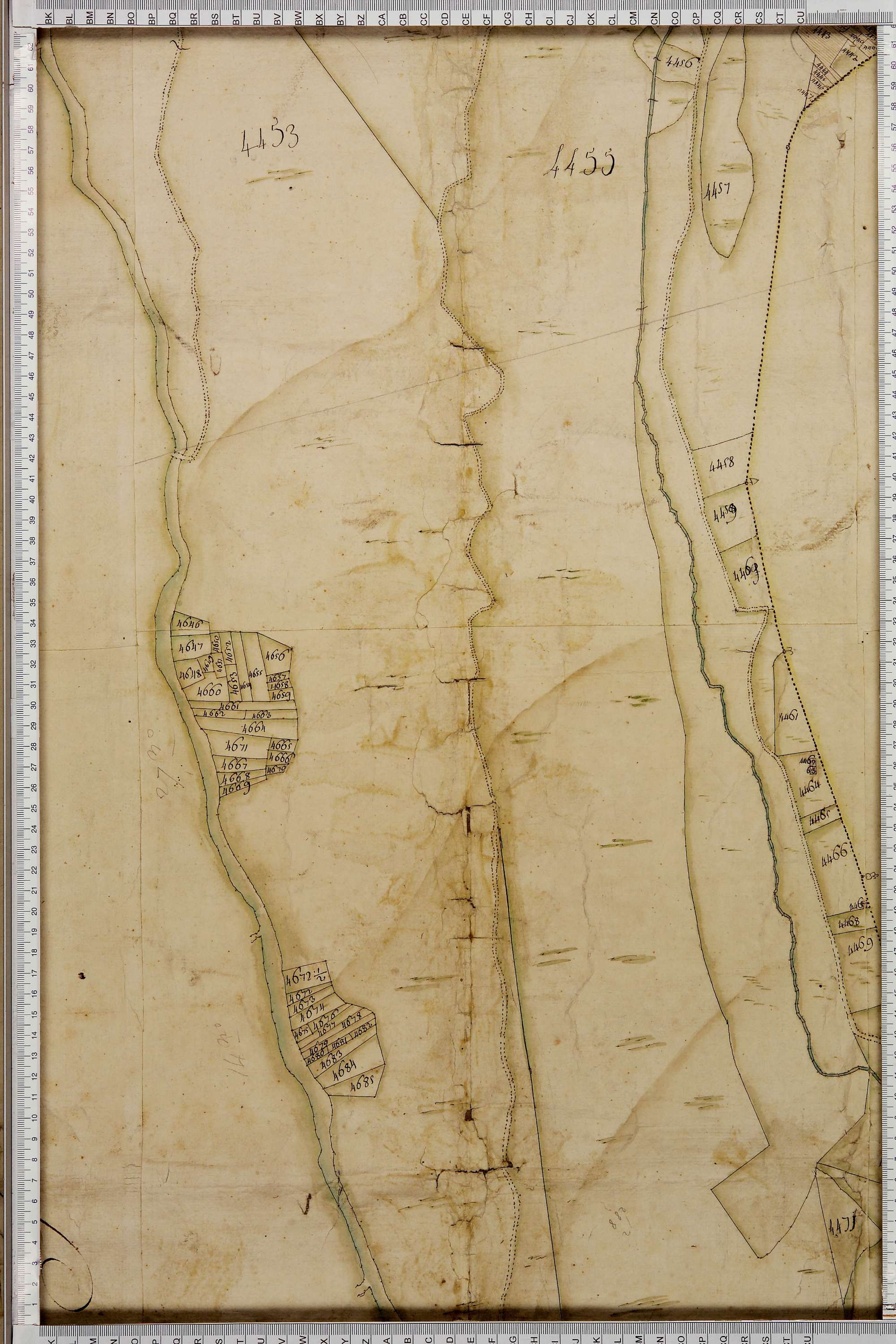 La Léchère - Copie de la mappe originale (plan cadastral) de la commune de Doucy en Tarentaise. Signée Cocelli, directeur de la péréquation.