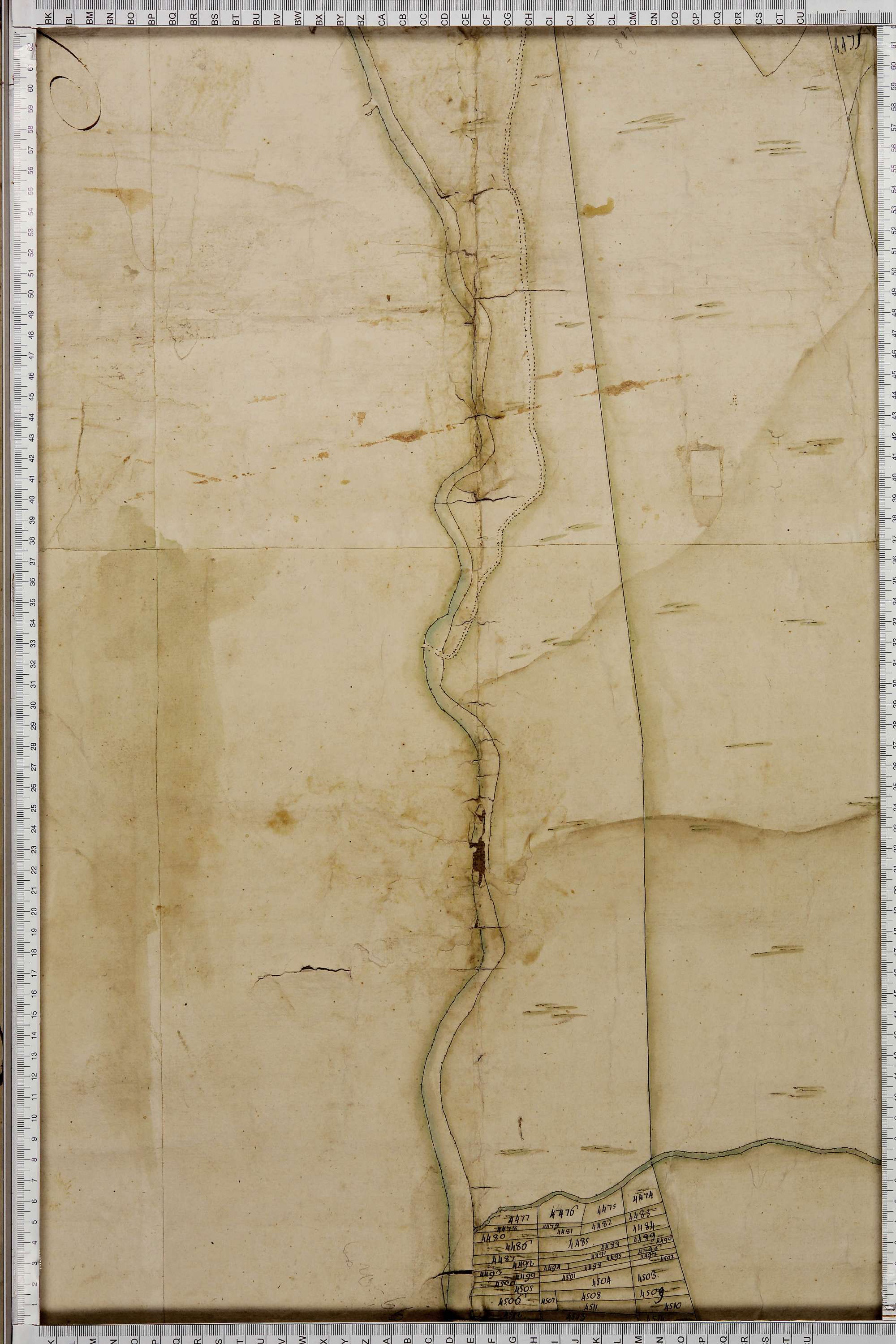 La Léchère - Copie de la mappe originale (plan cadastral) de la commune de Doucy en Tarentaise. Signée Cocelli, directeur de la péréquation.