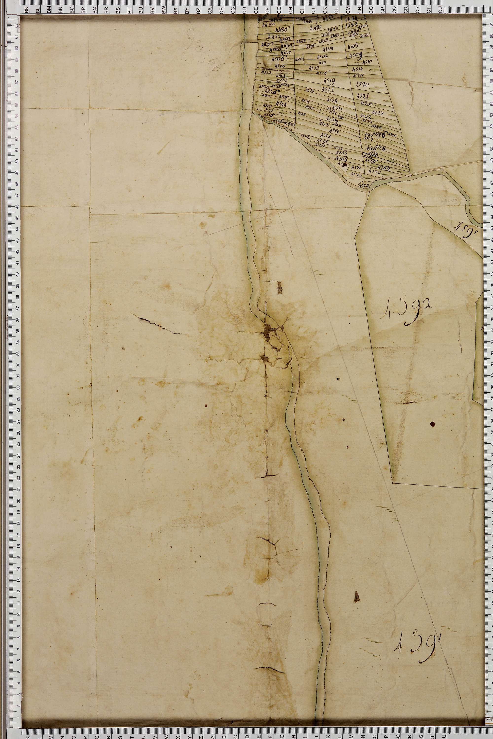 La Léchère - Copie de la mappe originale (plan cadastral) de la commune de Doucy en Tarentaise. Signée Cocelli, directeur de la péréquation.